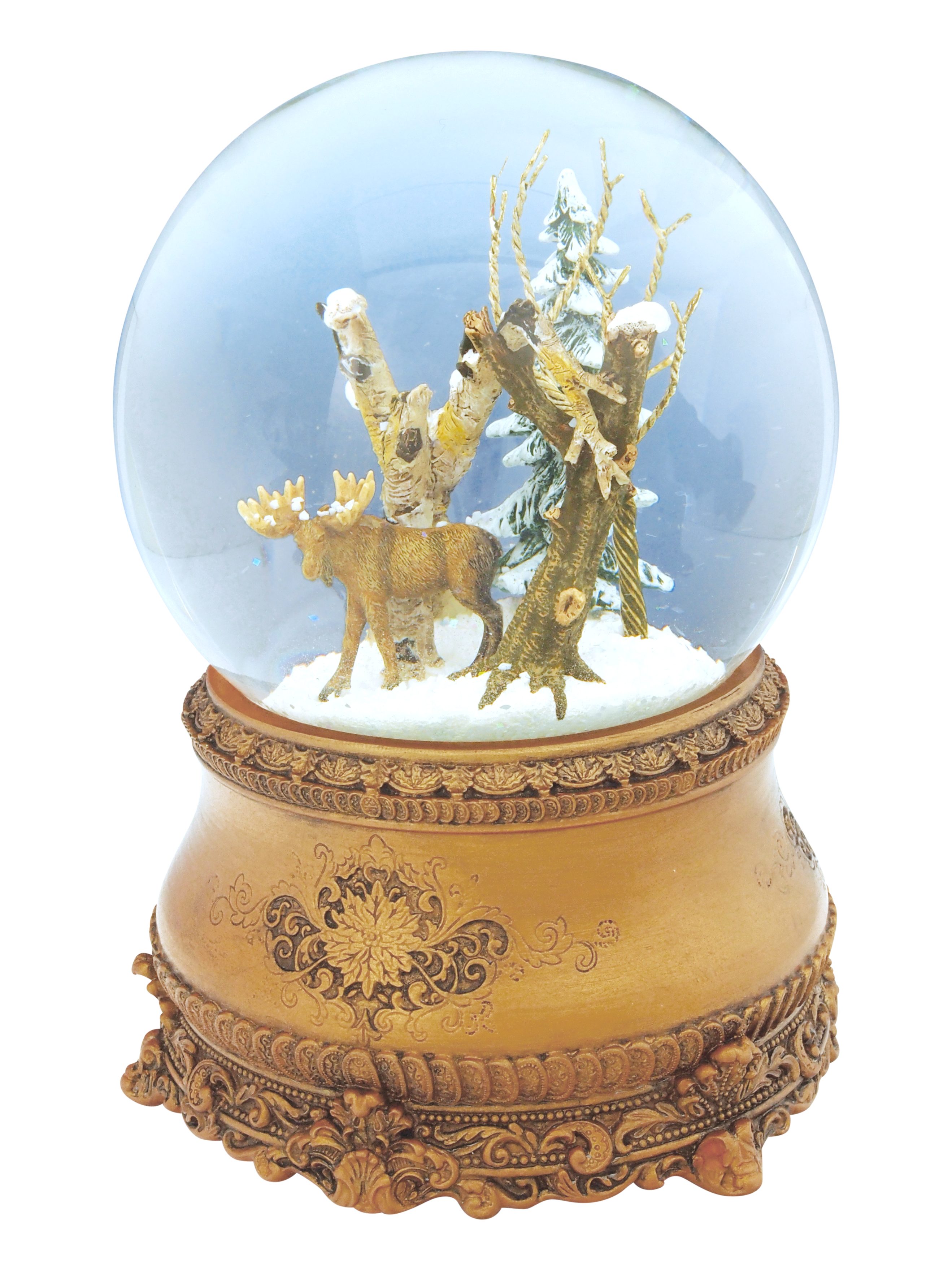 Musicboxworld Spieluhr Schneekugel Elch