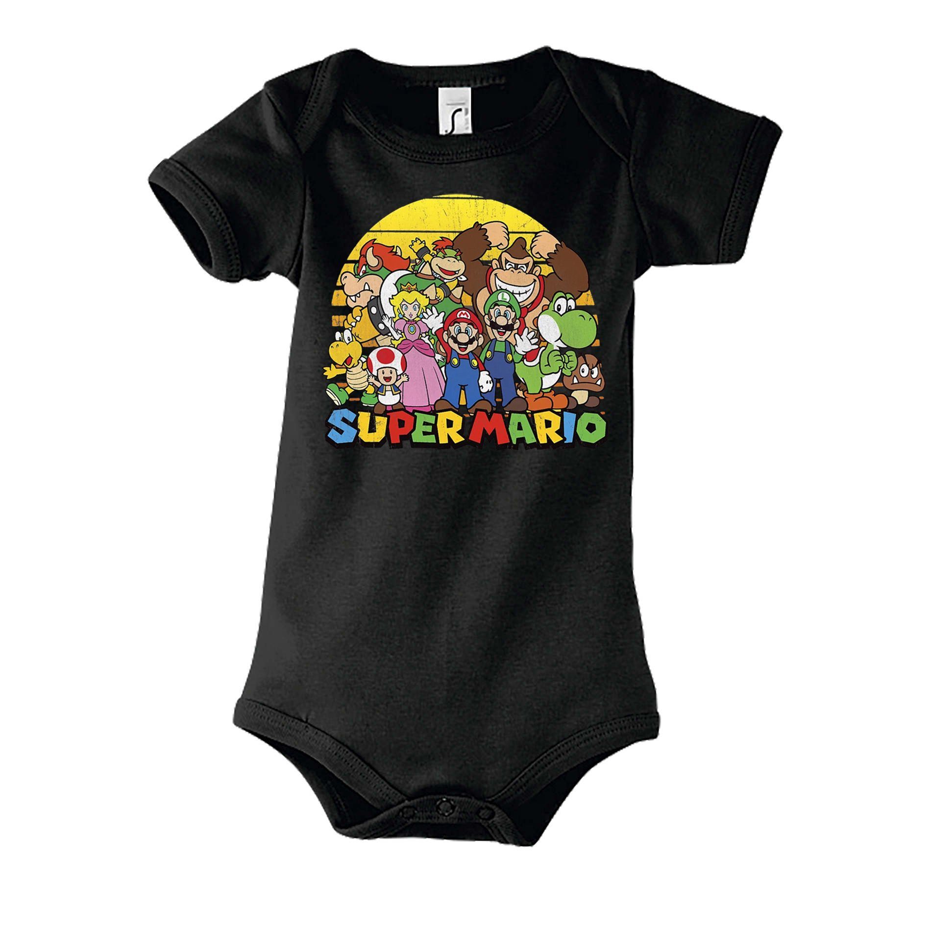 Blondie & Brownie Strampler Kinder Super Mario Friends Sun Apocalyse Luigi Baby Retro Kosnole mit Druckknopf