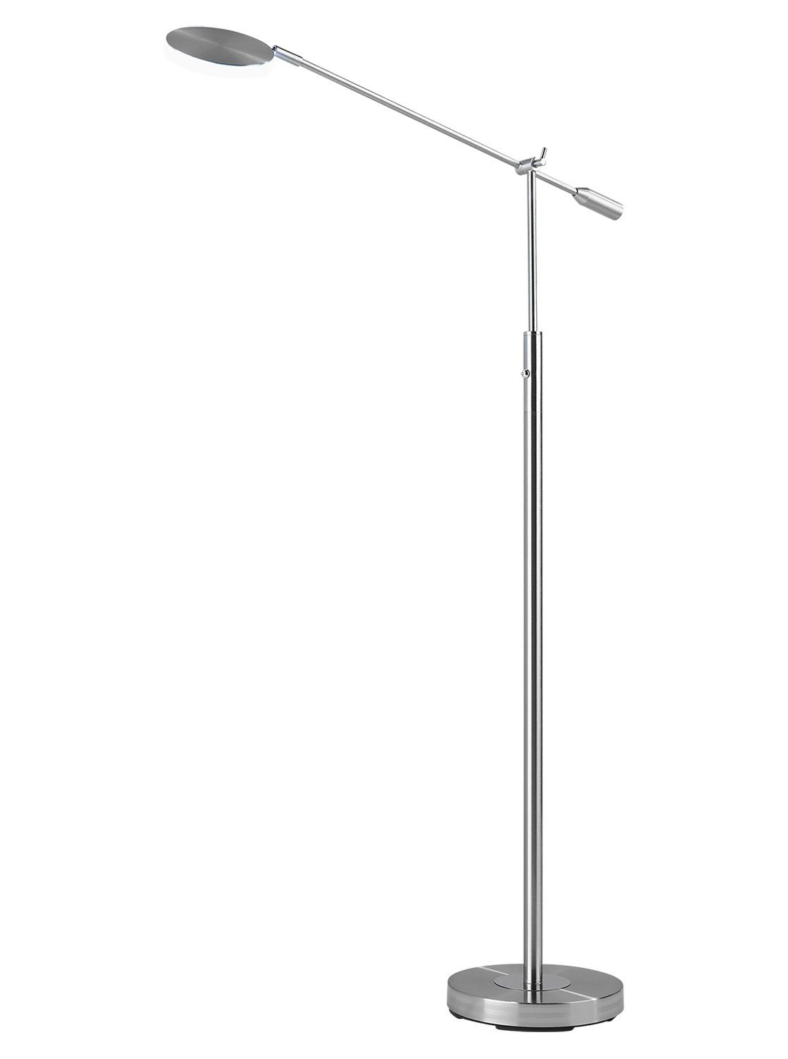 LED Stehlampe BARI, 1-flammig, H 135 cm, Silbergrau, Metall