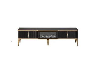 JVmoebel Sideboard Schwarzes TV-Sideboard neue luxuriöse Möbel MDF-Metall für Wohnzimmer (1 St., Sideboard), Made in Europa