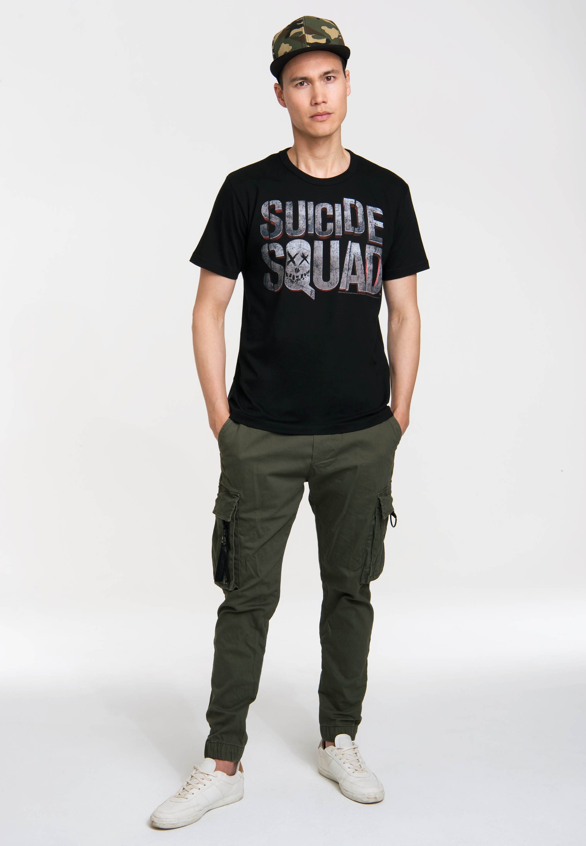LOGOSHIRT Squad T-Shirt mit Frontprint coolem Suicide