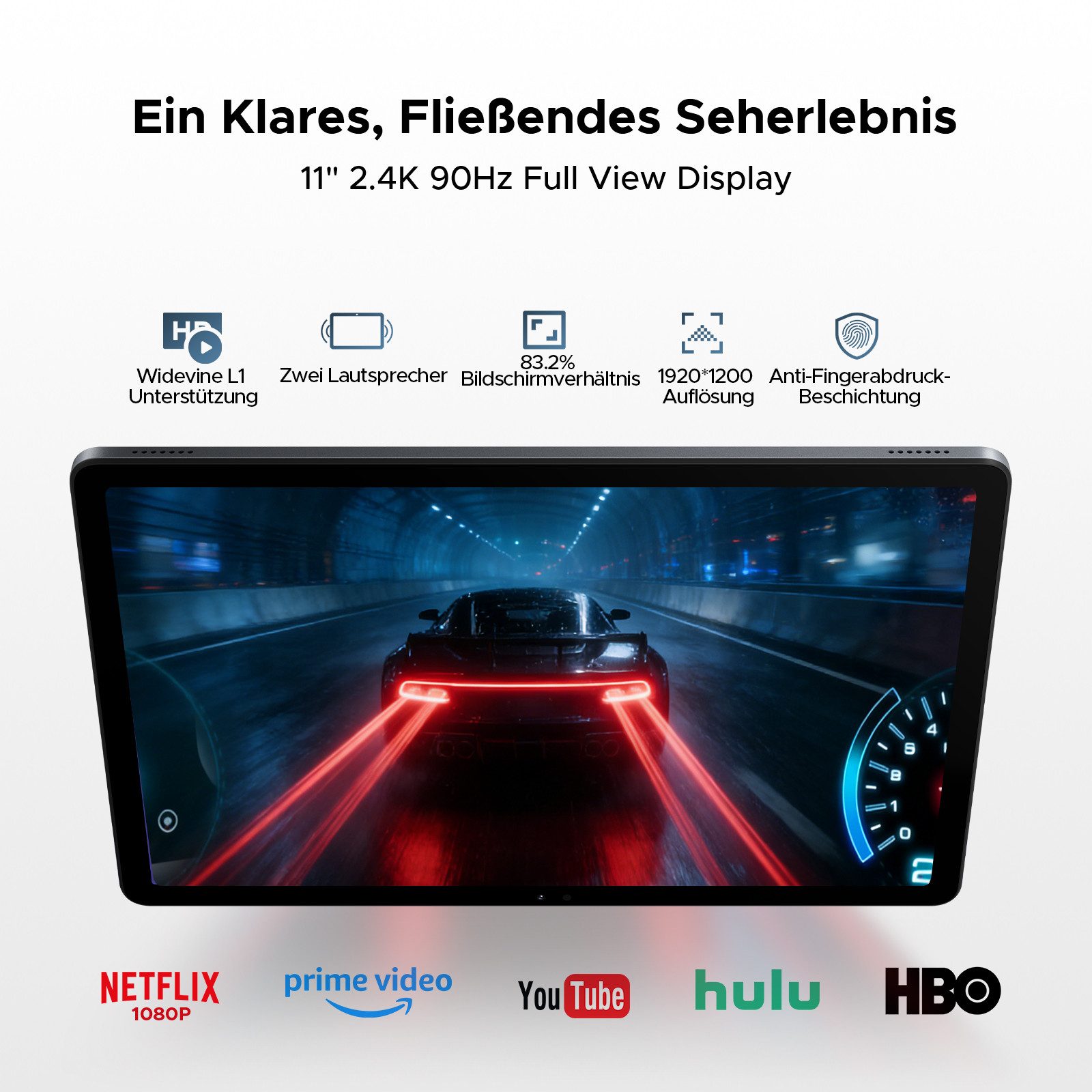 Aorlym P11 Pro Android 16 Tablet mit Tastatur,90Hz,128GB ROM,8800mAh,11 Zoll Tablet (11", 128 GB, Android 16, WiFi, 48GB RAM (8 + 40 GB erweitert), GPS, Face ID, 5G WiFi, Gemini AI)
