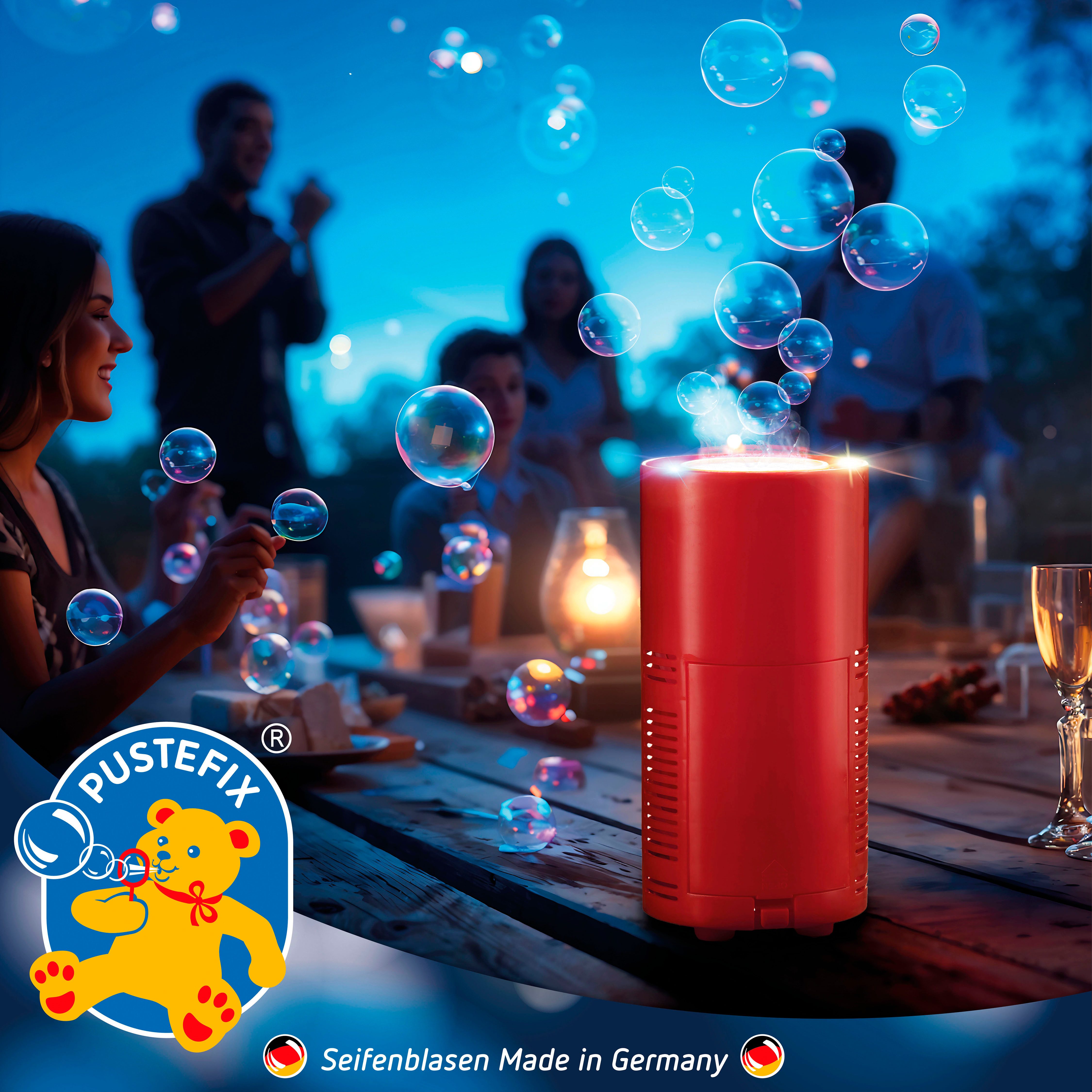 PUSTEFIX Seifenblasen Kanone Bubble Feuerwerk, mit LED-Licht