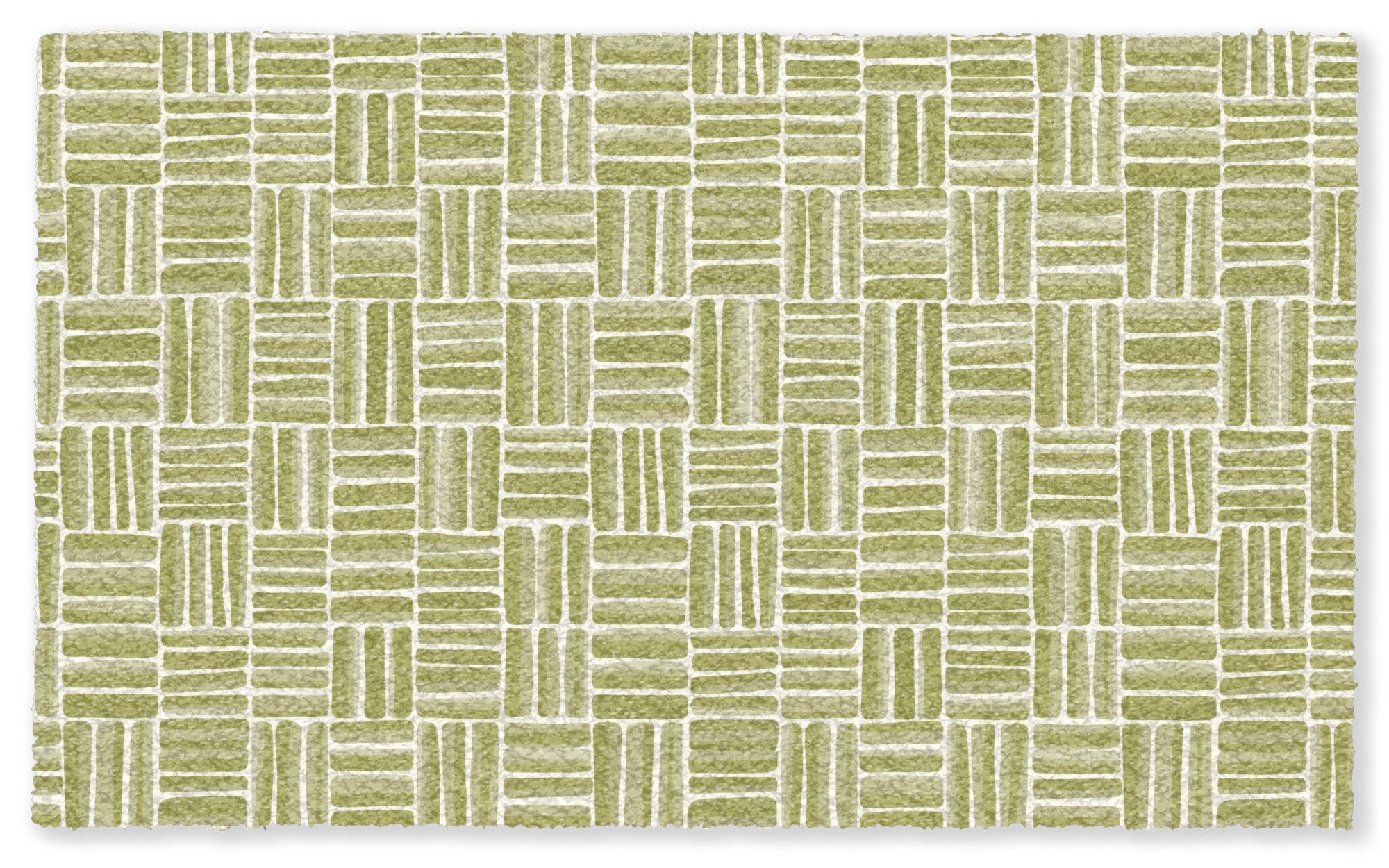 MuchoWow Fußmatte Groß Zopf - Muster - Grün, Rechteckig, Sauberlaufmatte, Fußabtreter, Schmutzfänger 150x90 cm