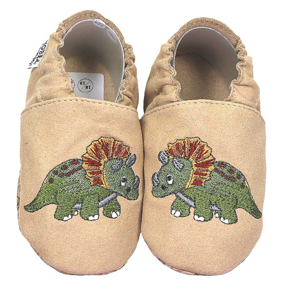 HOBEA-Germany Kinderschuhe RecyStep Dino beige Krabbelschuh