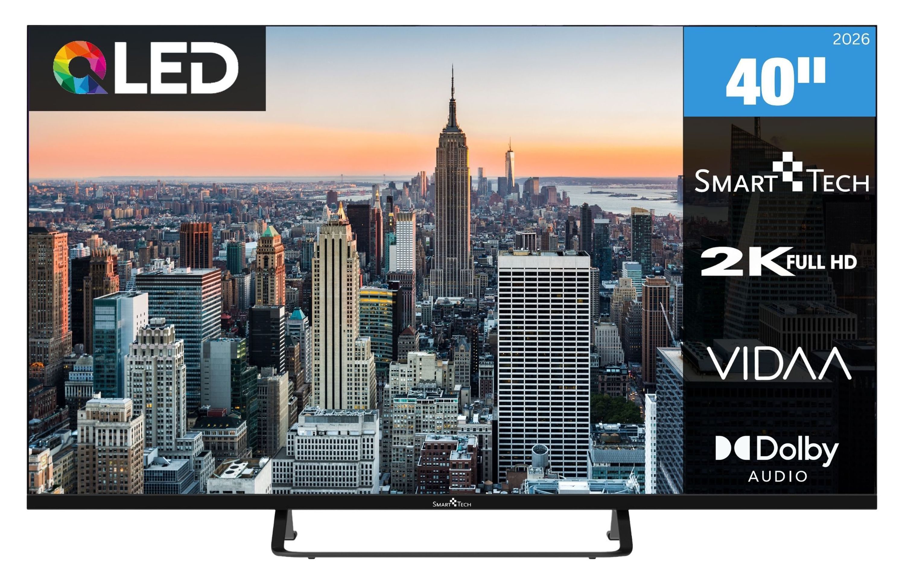 Smart Tech 40QV02V QLED-Fernseher (101 cm/40 Zoll, Full HD, VIDAA Smart TV, VIDAA Smart TV, Triple-Tuner)