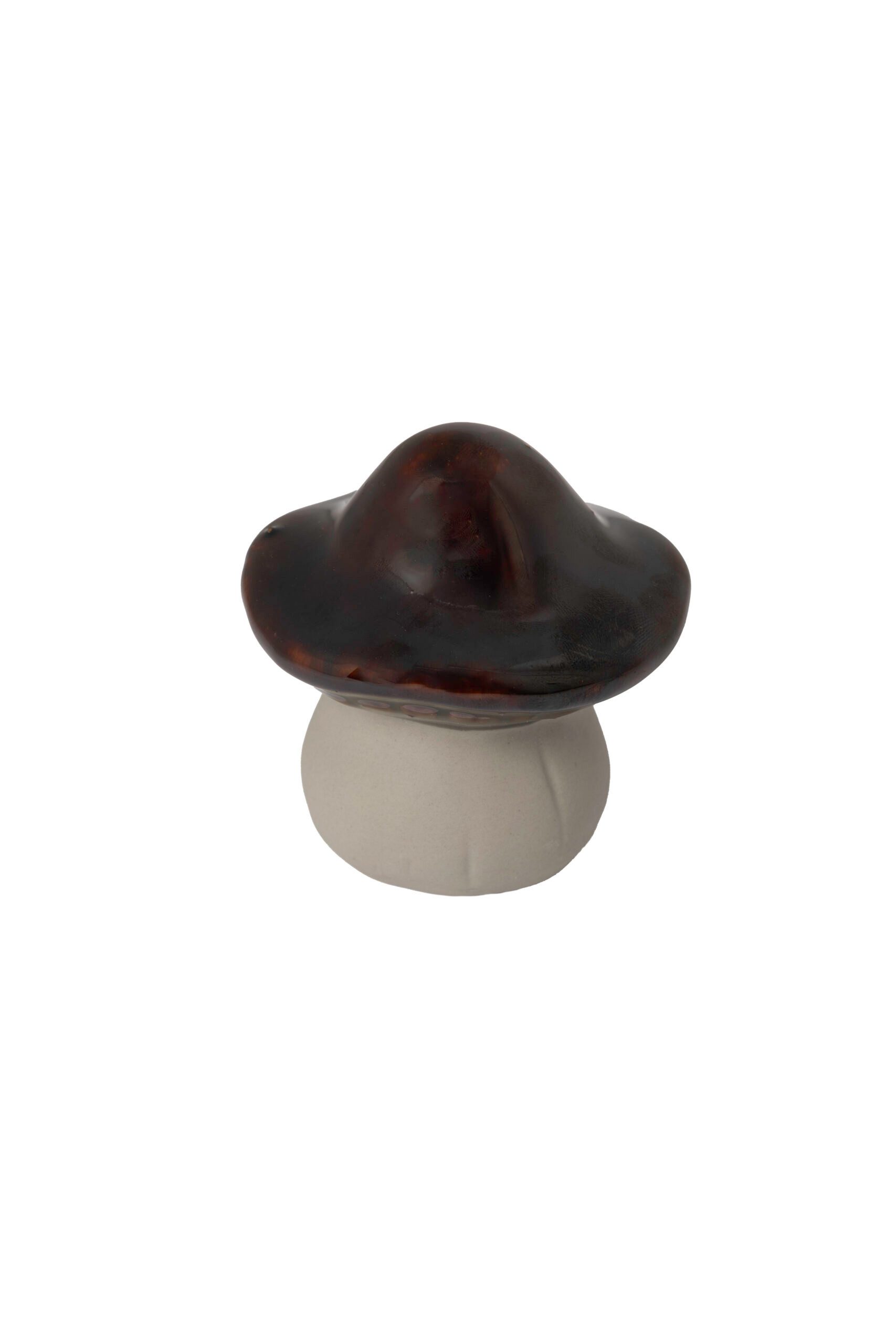 Storefactory Dekoobjekt Deko-Pilz »Skogstorp« Höhe 7cm, Keramik-Figur für Herbstdeko, Weiß