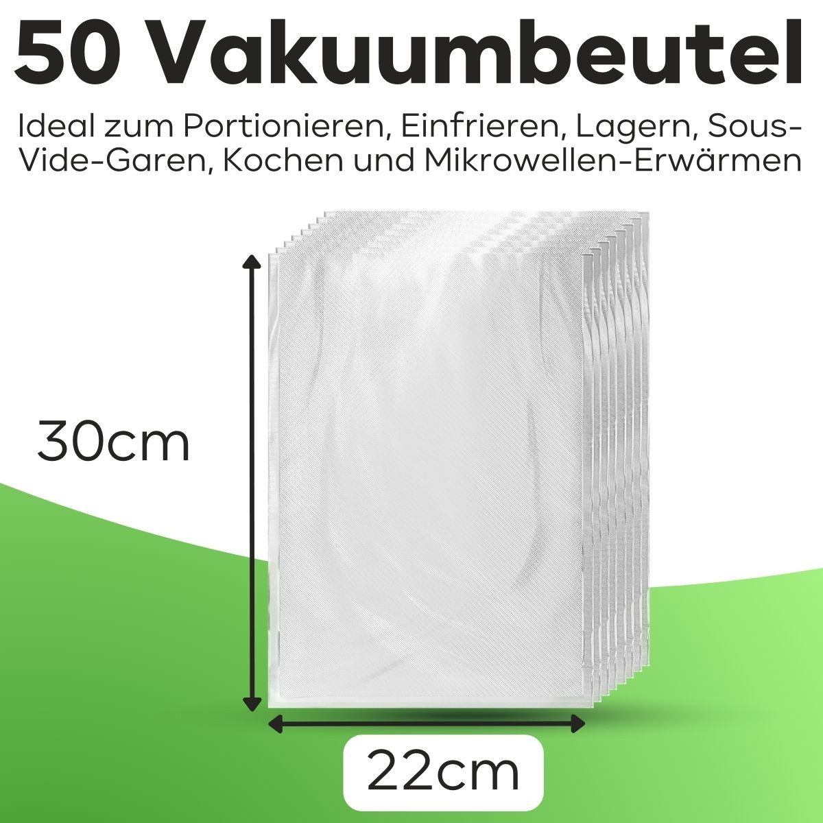 ProfiCook Vakuumierbeutel Vakuum-Ersatzbeutel 8910151, 50 St. Vakuumierbeutel, Vakuumierfolie für alle Marken