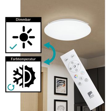 EGLO LED Deckenleuchte Valdanzo, Leuchtmittel inklusive, LED Deckenleuchte, rund, dimmbar, mit Fernbedienung, Ø 38 cm