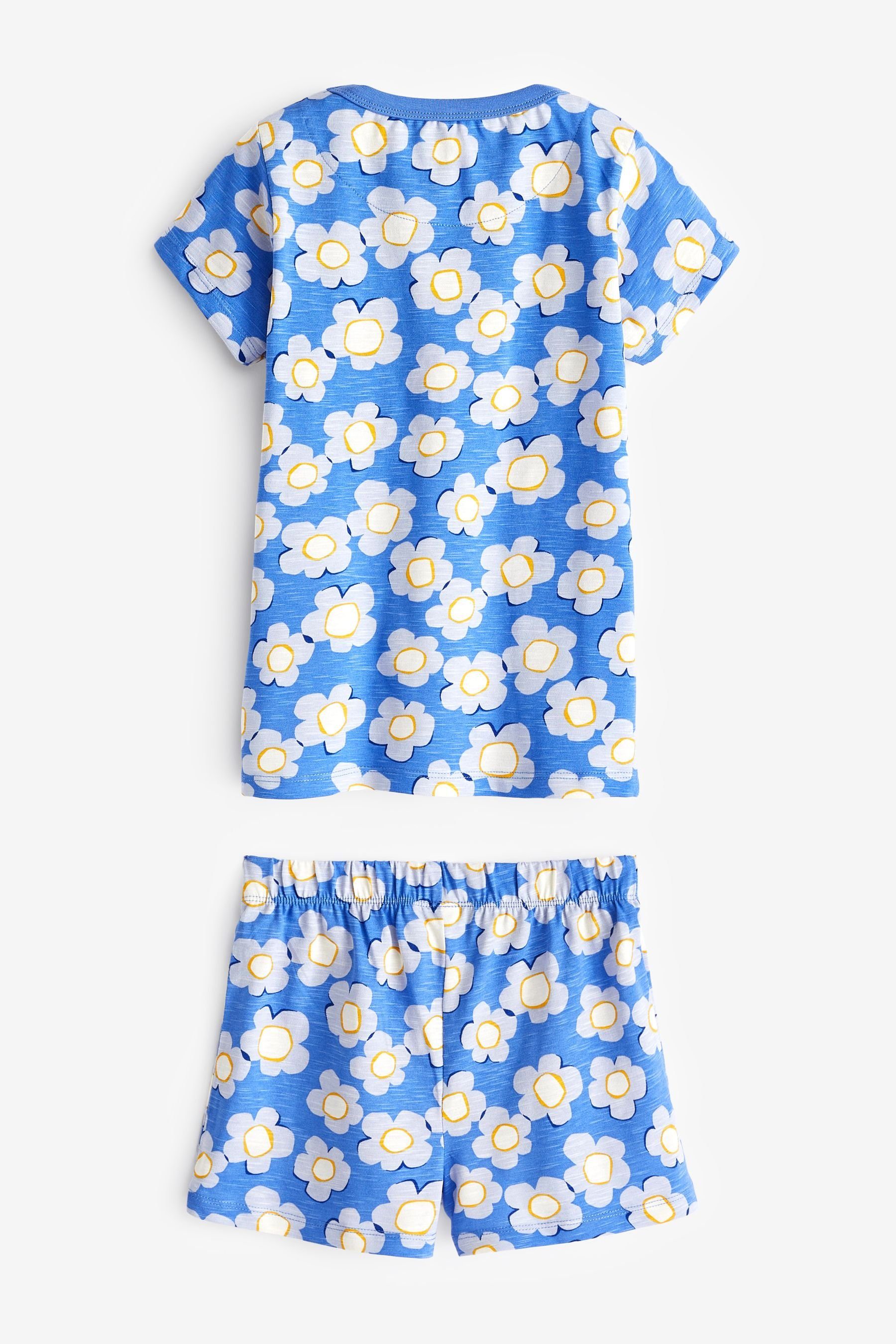 Schlafanzüge, (4 2er-Pack Pyjama Flower Blue/Ecru tlg) Next Kurze
