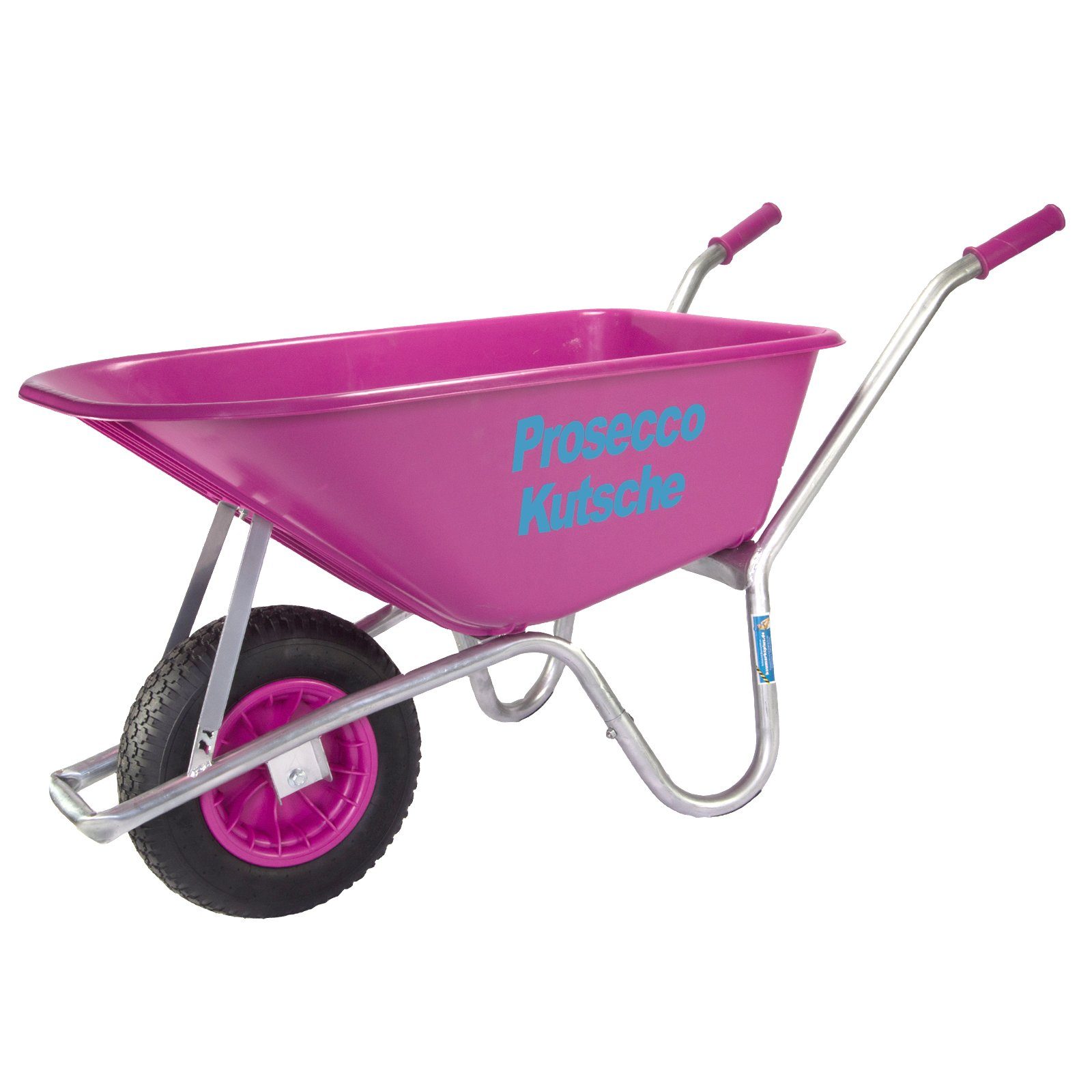 TRUTZHOLM Schubkarre Proseccokutsche PP 100 L 250 kg Gartenschubkarre Schiebkarre pink