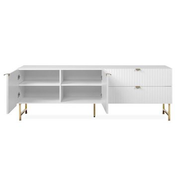 Homestyle4u TV-Board TV Board Fernsehschrank Weiß Sideboard (kein Set)