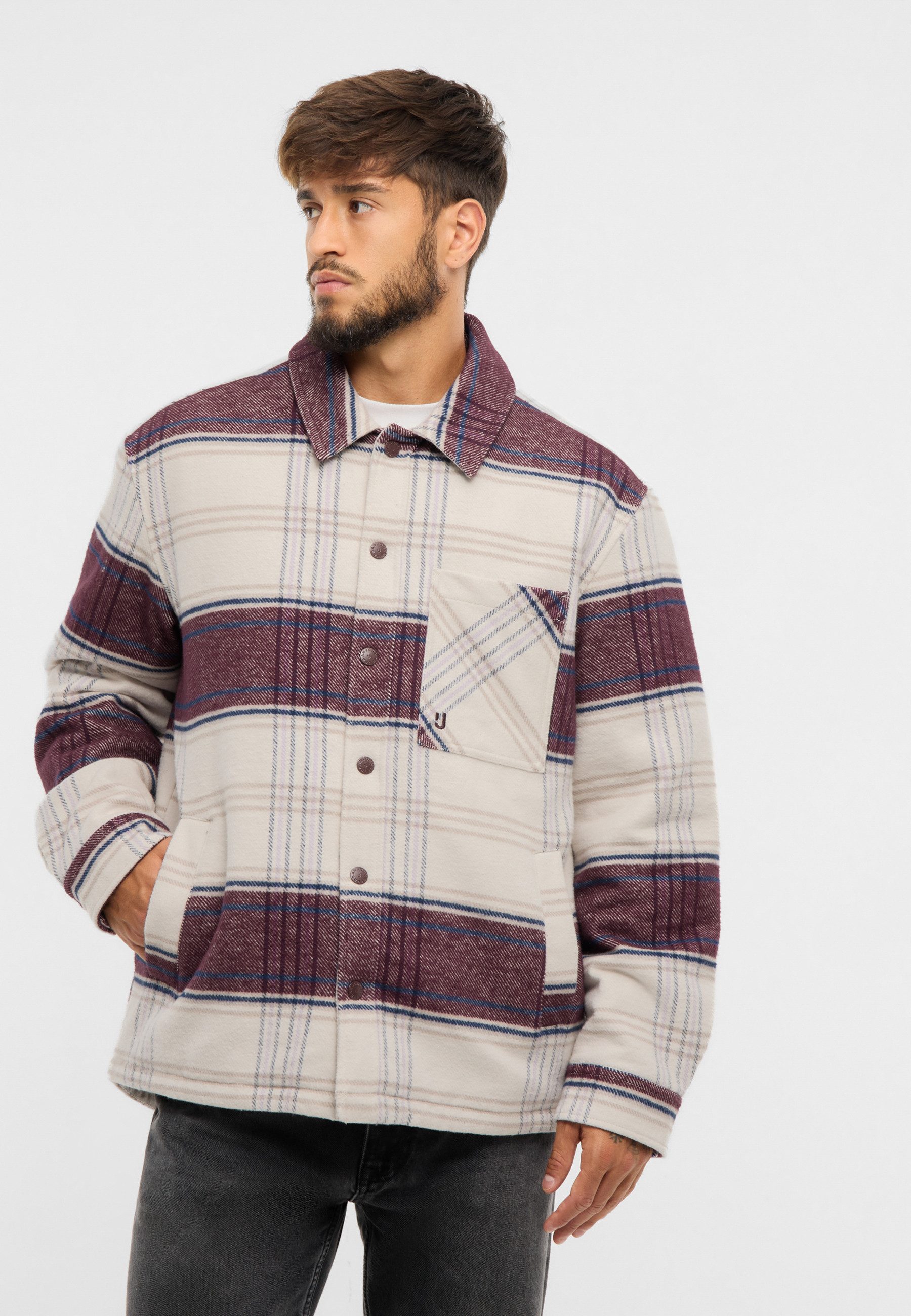 Johnny Urban Hemdjacke Jaro gefüttertes Overshirt mit Hemdkragen (1-St) Lässiges Shaket mit leichtem Futter