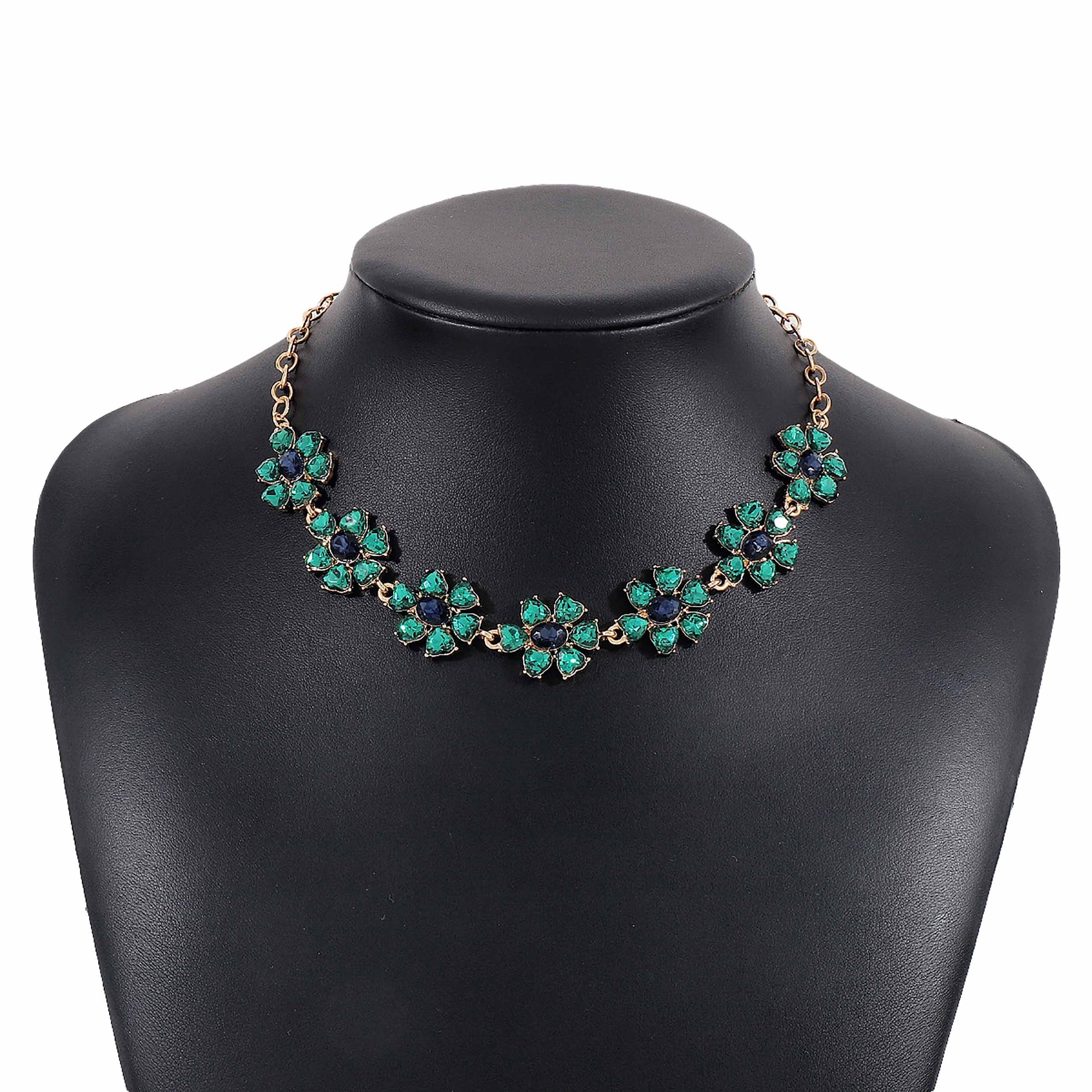 SRRINM Choker Kreative florale geometrische Halskette für Frauen