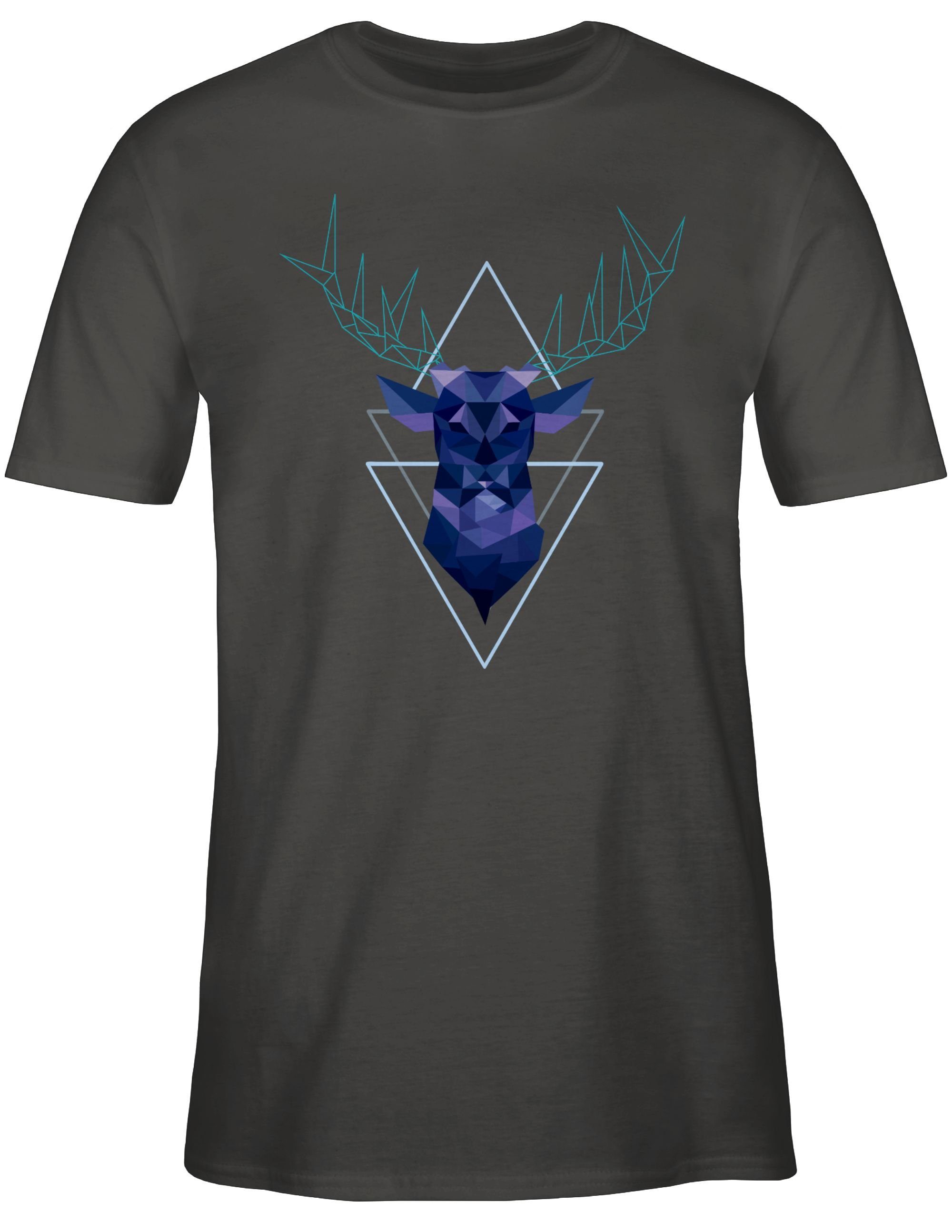 Hirsch Geometrischer Shirtracer Dunkelgrau Herren blau für Oktoberfest T-Shirt - Mode 3