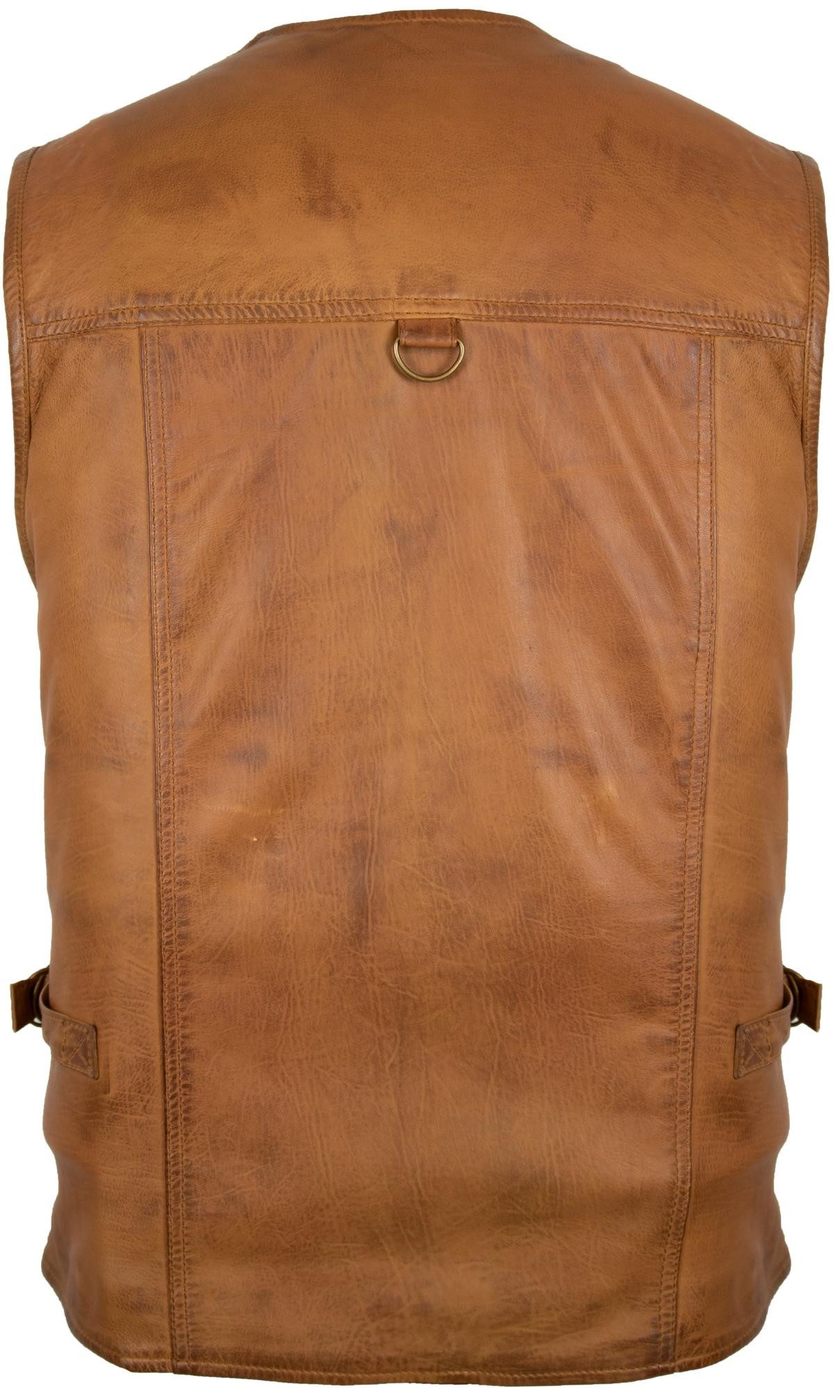 MDM Lederweste HerrenOutdoor Jagd Lederweste Freizeit Lamm Leder Echtleder günstig online kaufen