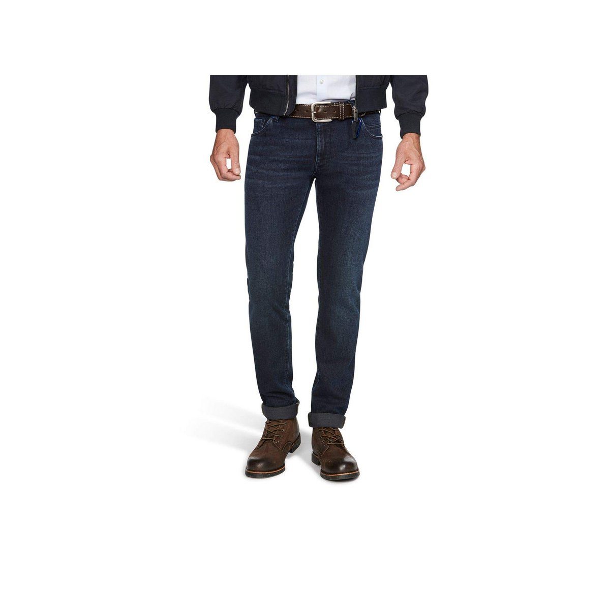 MEYER 5-Pocket-Jeans marineblau (1-tlg)