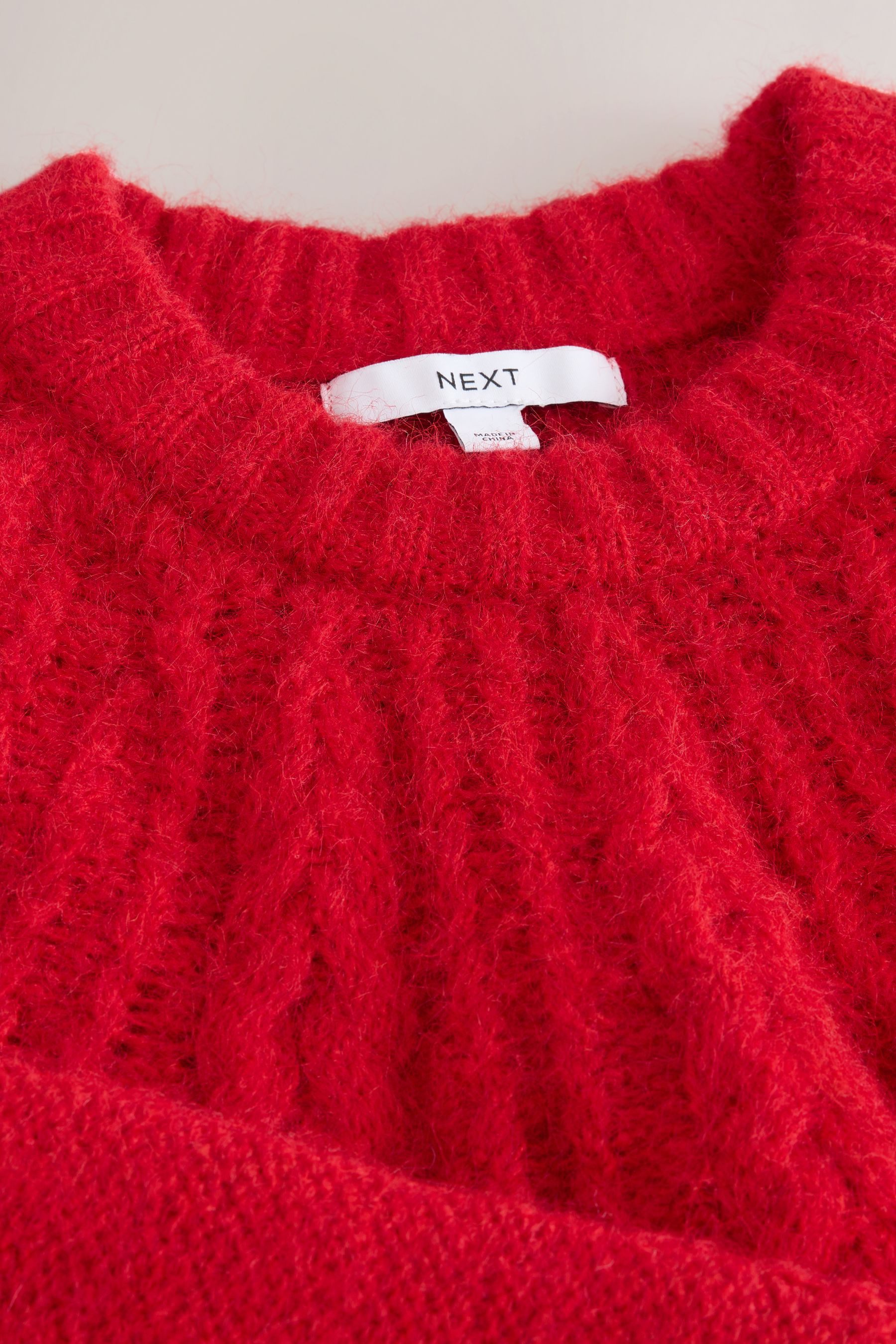 Next Rundhalspullover Pullover mit Zopfstrickmuster, Rundhalsausschnitt (1-tlg)