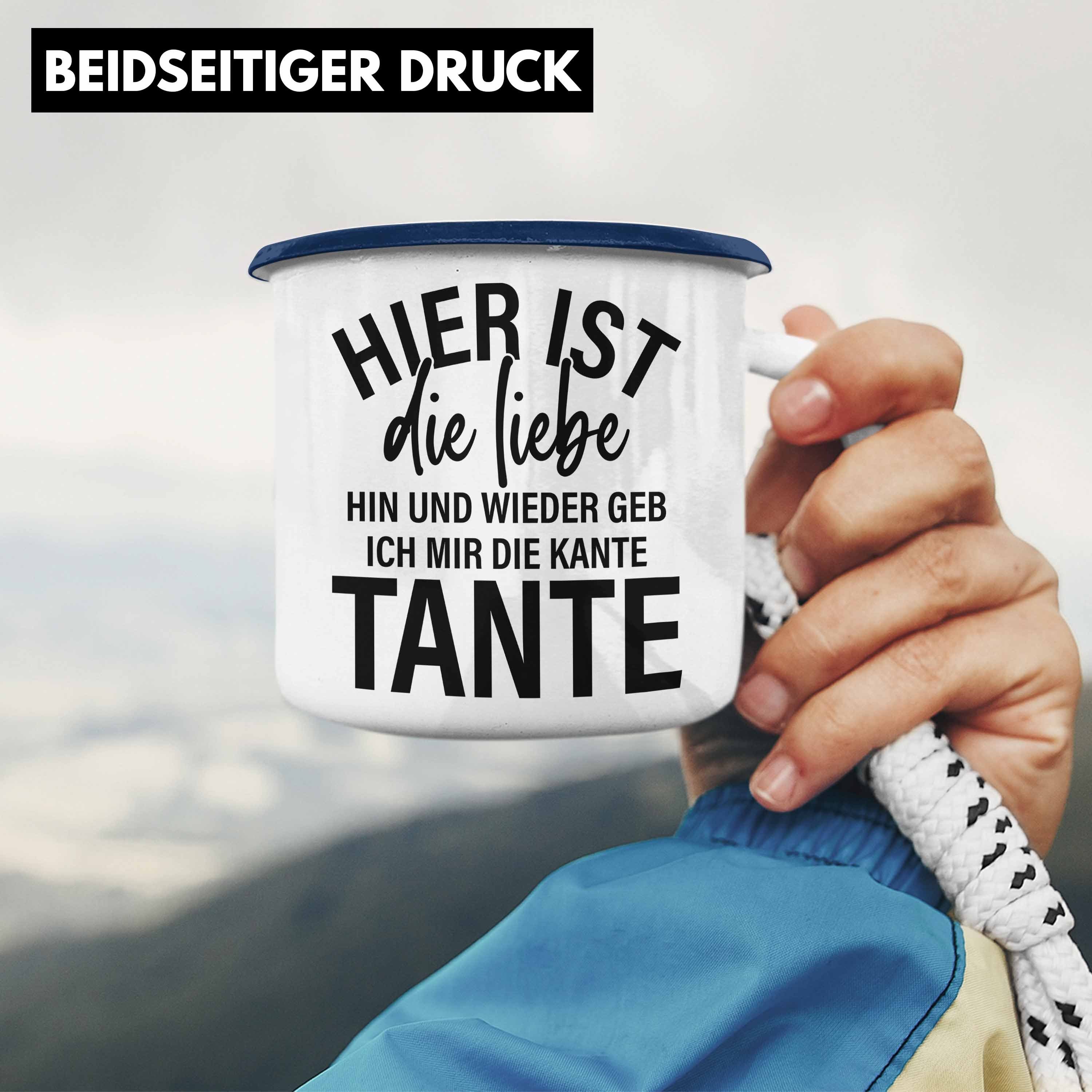 Geb Tasse Lustig Tante Thermotasse Die Trendation Emaille Kante - Trendation Geschenk Ich Mir Blau Geburtstag