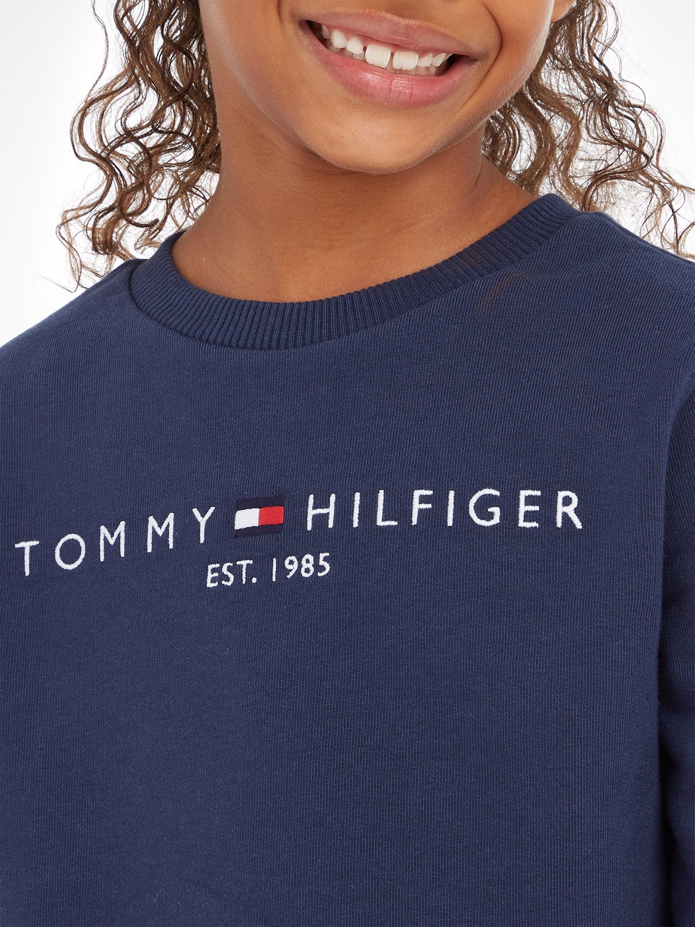 Logo-Schriftzug Twilight_Navy Hilfger Sweatshirt ESSENTIAL Tommy Hilfiger Tommy mit SWEATSHIRT