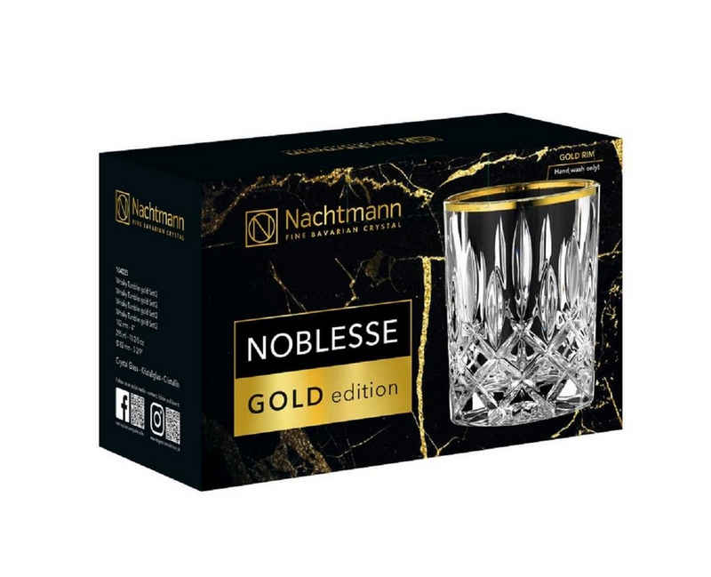 Nachtmann Schnapsglas Nachtmann Noblesse Whiskybecher GOLD Edition SET/2, Kristallglas