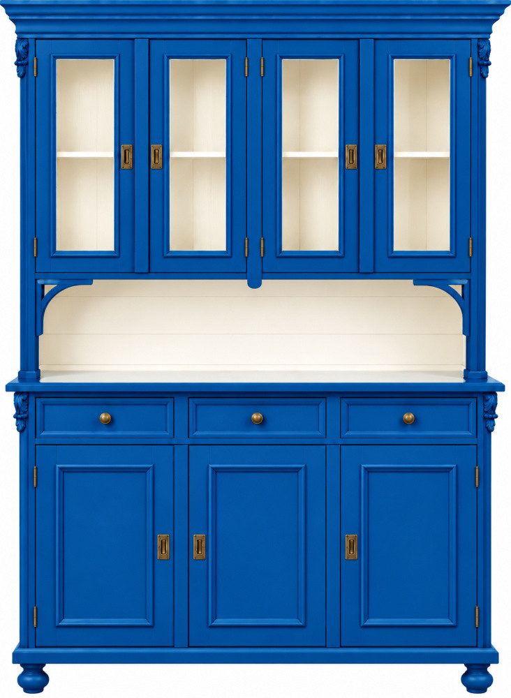 Wohnpalast Buffet Buffetschrank Landhaus Blau/weiß 160 cm aus massivem Weichholz Vitrine