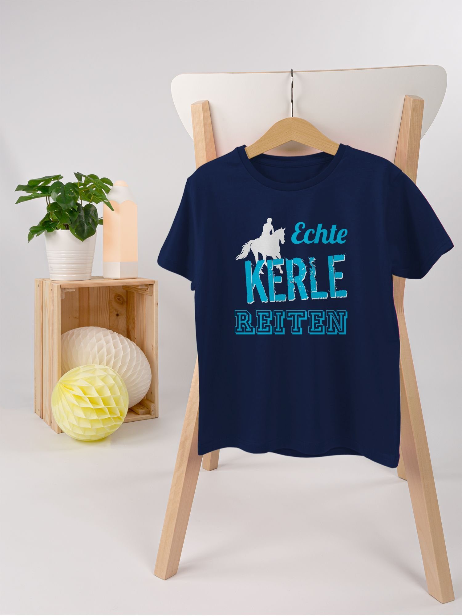 Dunkelblau Pferd Echte reiten Shirtracer T-Shirt Kerle 1