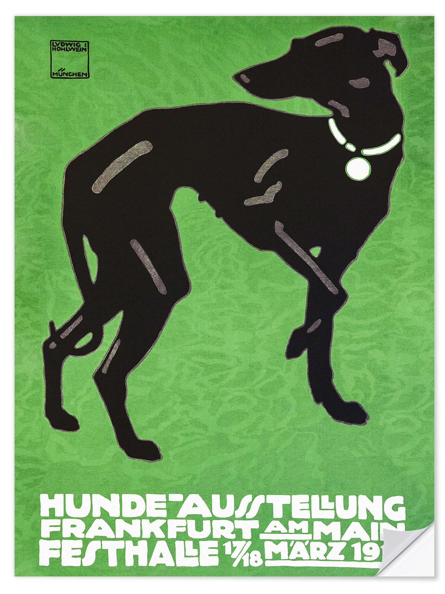 Posterlounge Wandfolie Ludwig Hohlwein, Hunde Ausstellung 1912, Illustration