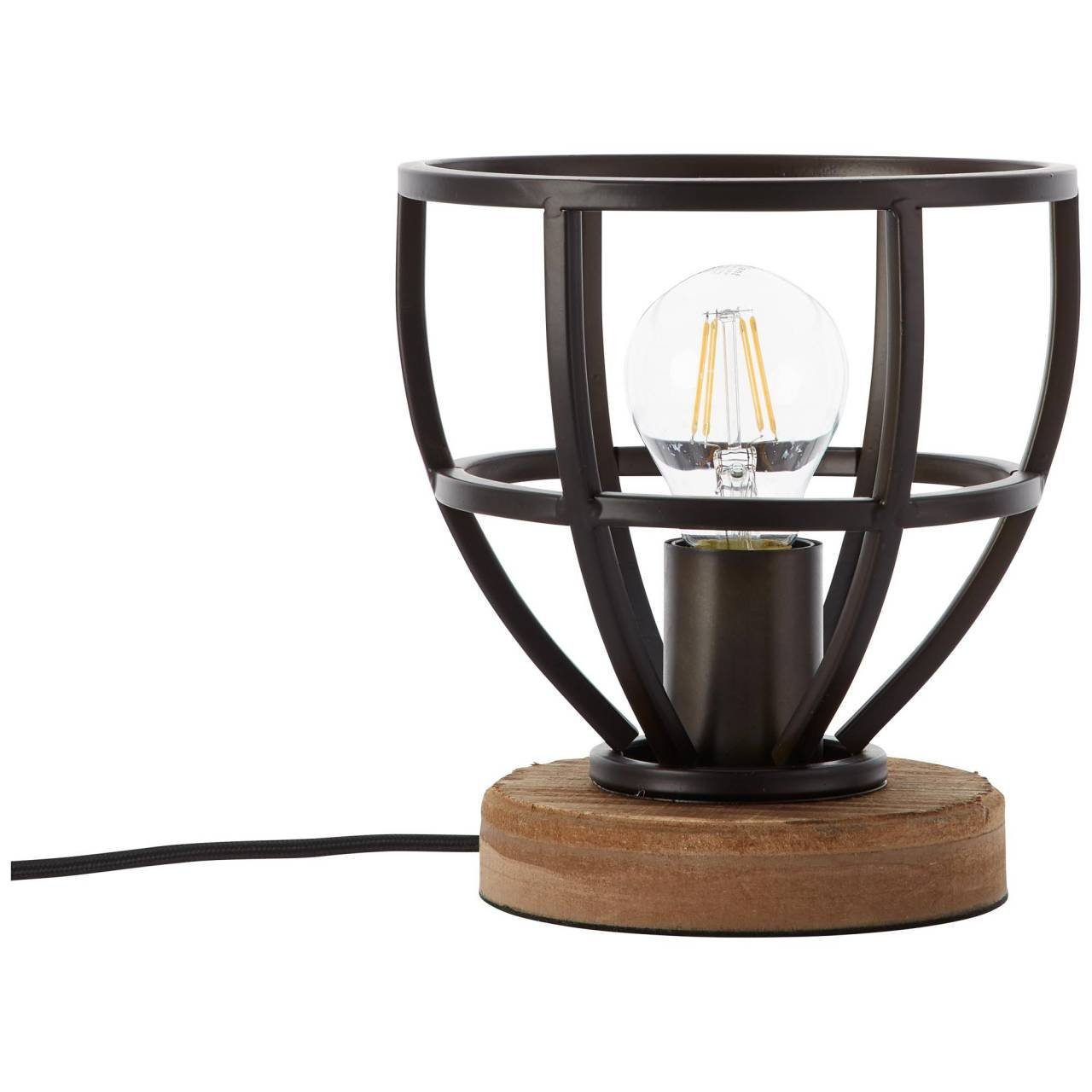 Tischleuchte 40W Tischleuchte 1x 18cm Lampe schwarz Matrix Wood Wood, Matrix Brilliant E27, A60, antik