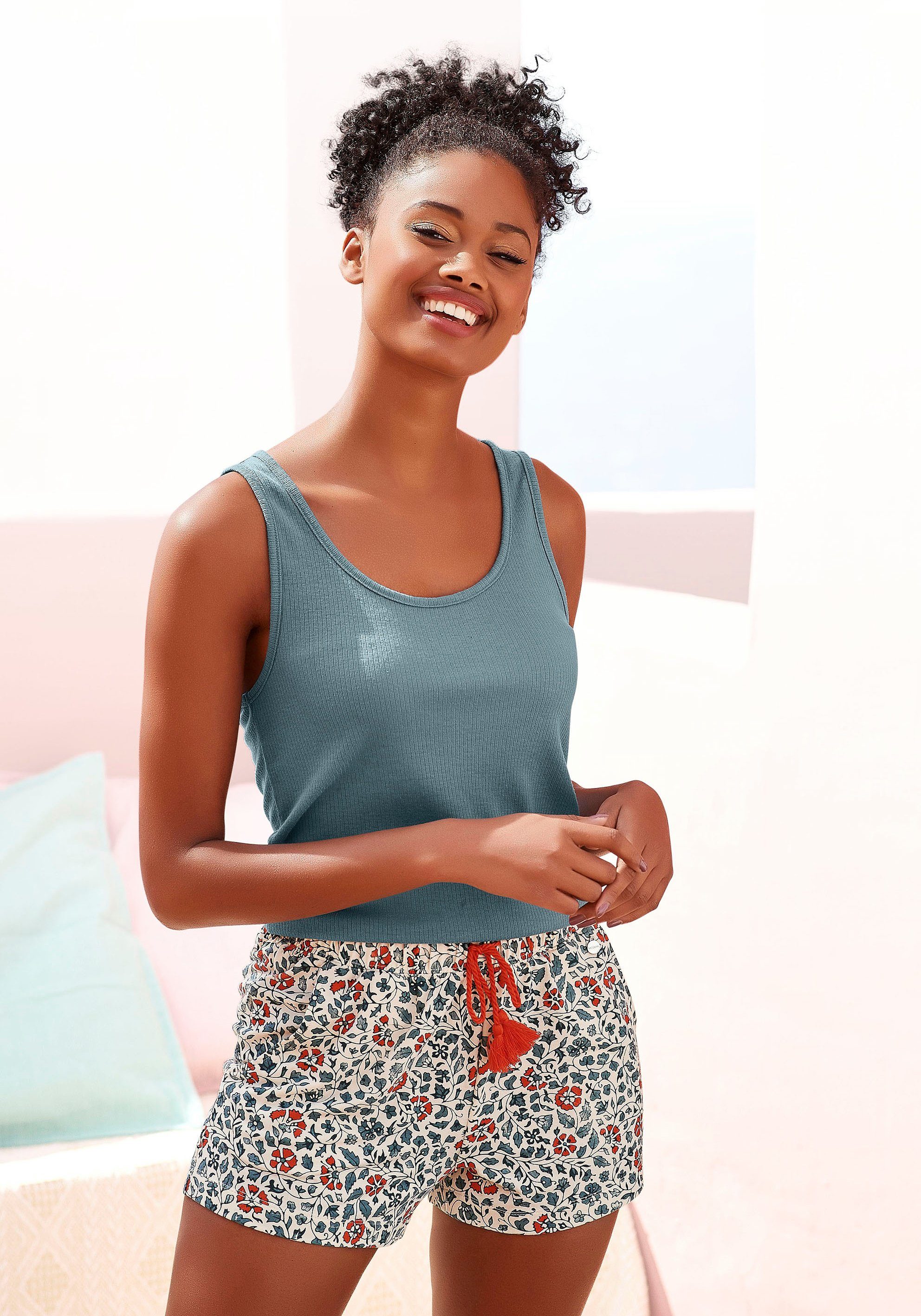 LASCANA Pyjamaoberteil aus Rippstrick