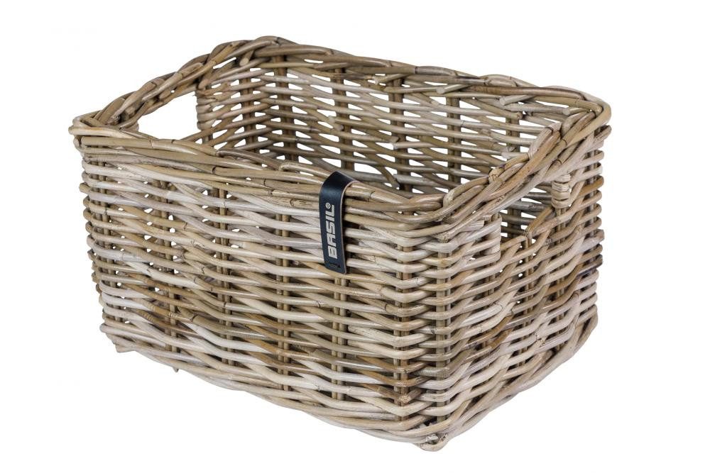 Basil Fahrradkorb Basil Dax L Vorderradkorb - grau, Rattan, 35 x 47 x 27 cm, ohne Deckel
