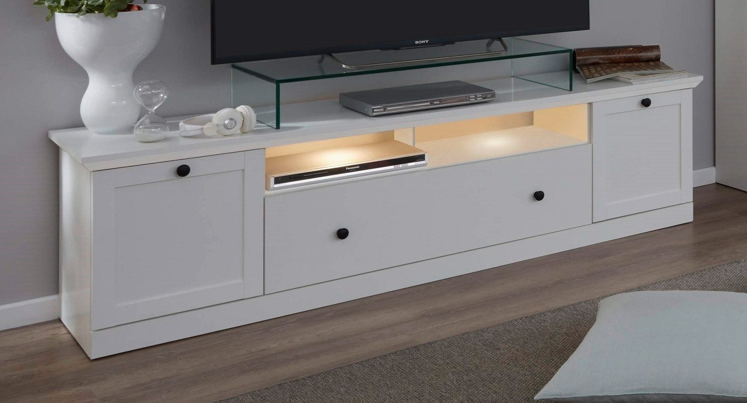 trendteam Lowboard Lowboard TV-Unterteil Baxter, Landhausstil, weiß, ohne Beleuchtung