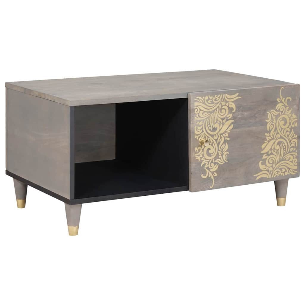 vidaXL Couchtisch Couchtisch Grau 80 x 50 x 40 cm Massivholz (1-St)