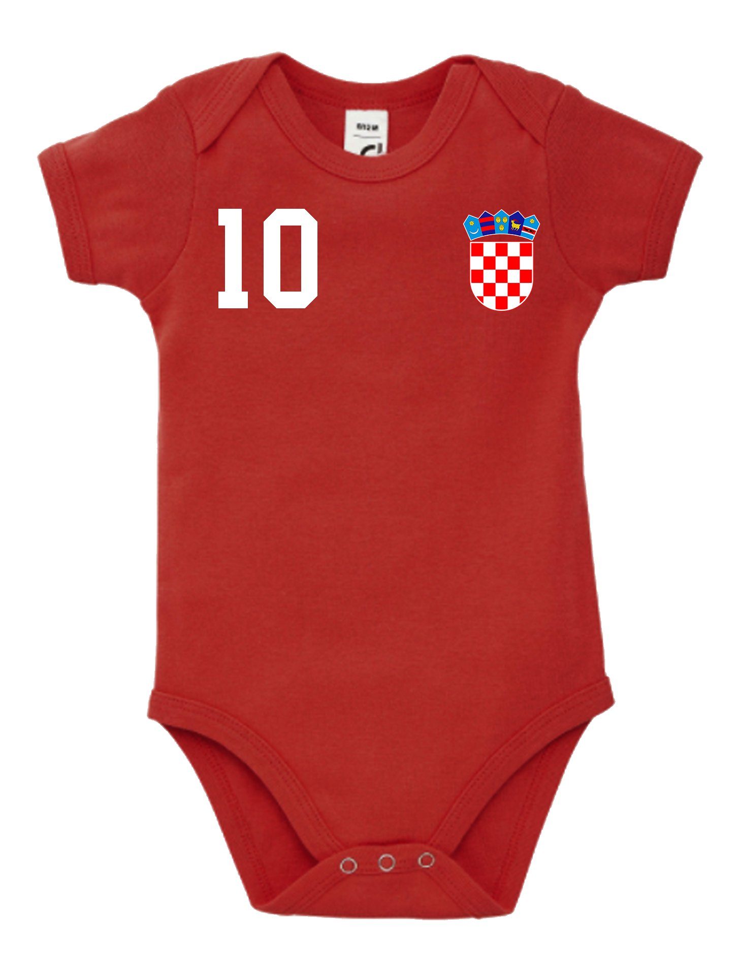 Youth Designz Kurzarmbody Kroatien Kinder Baby Body Strampler mit trendigem Motiv Rot