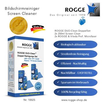 Rogge Reinigungs-Set ROGGE DUO-Clean Bildschirmreiniger - ROGGE & Vileda Microfasertücher, (4-St)
