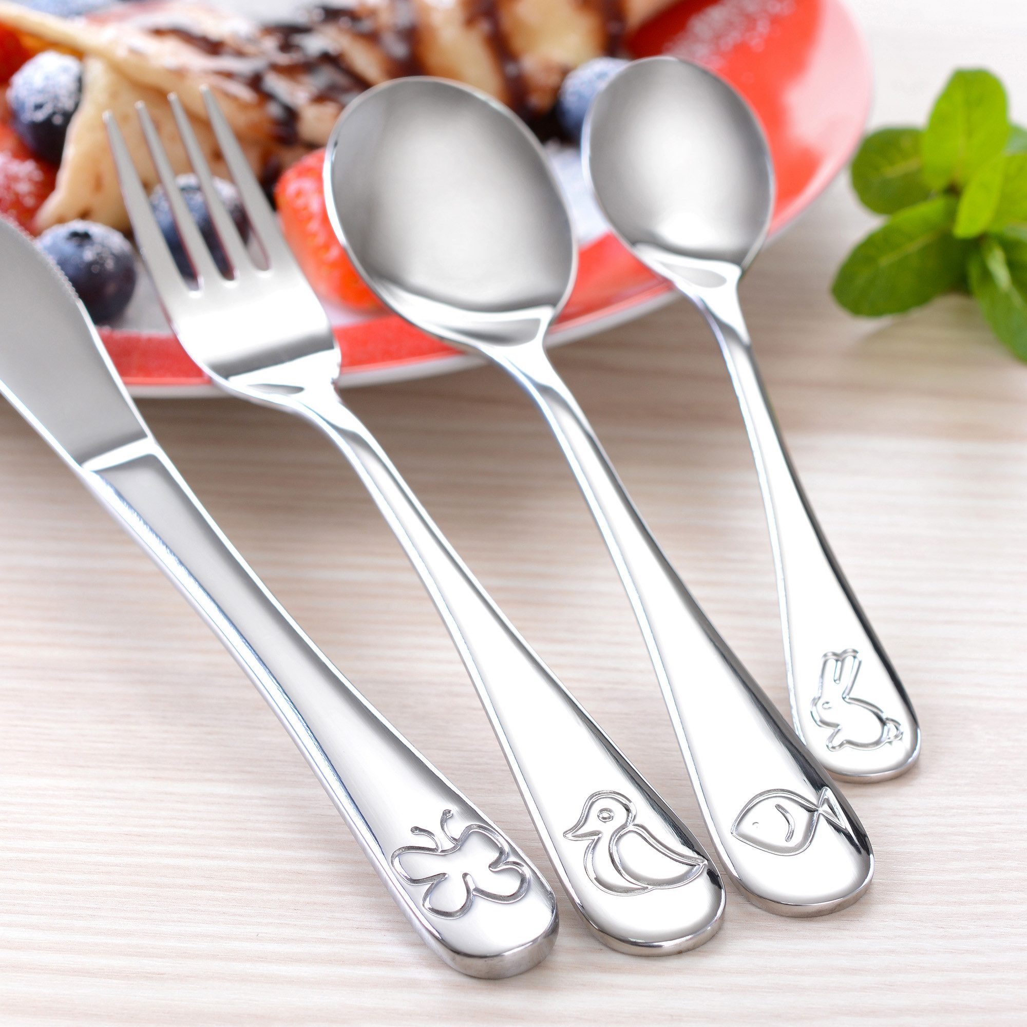 GRÄWE Kinderbesteck GRÄWE Kinderbesteck TIERE 4-teilig Edelstahl 18/10, Edelstahl 18/10