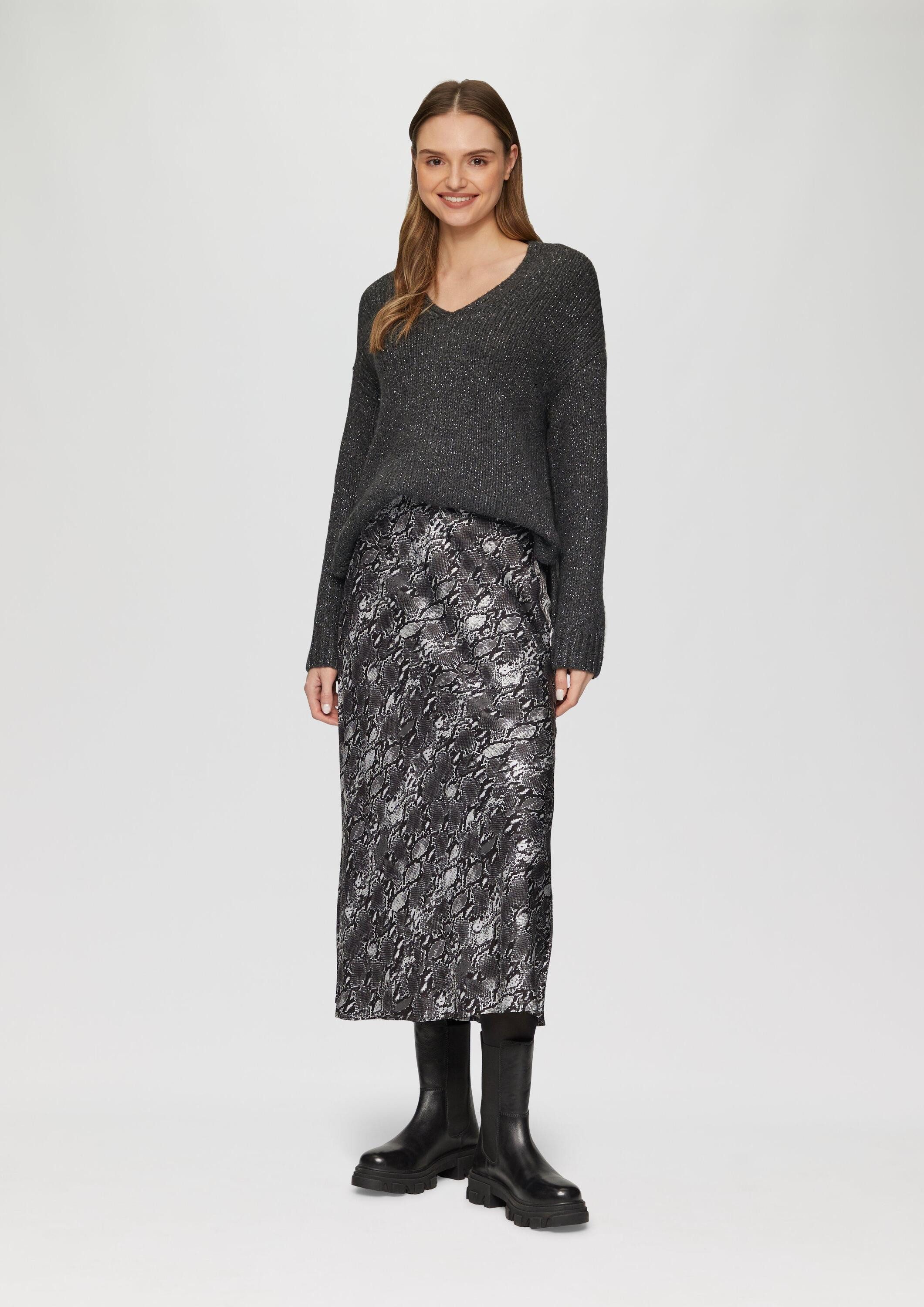 s.Oliver Midirock Rock Ausgestellter Satinrock mit Elastiktape günstig online kaufen