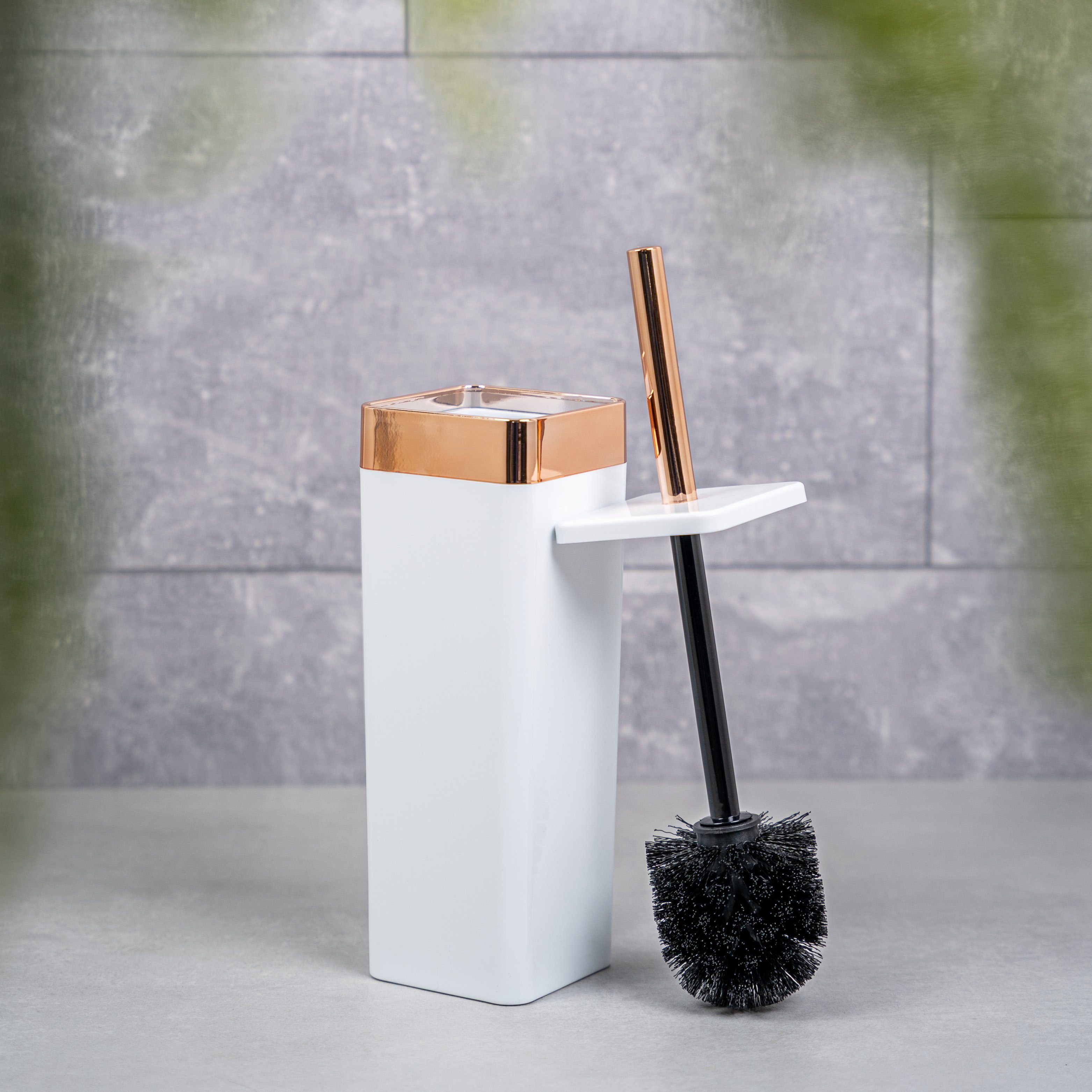 bremermann WC-Reinigungsbürste SAVONA, Toilettenbürstenhalter, eckig, weiß (Stück) WC