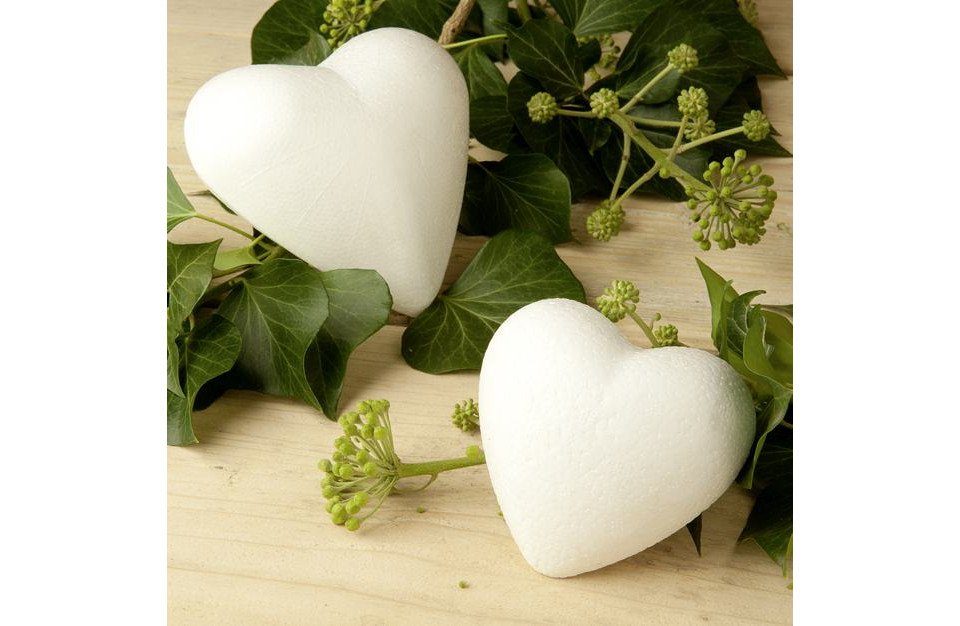 Prima Flora Bastelnaturmaterial Styroporherz 11 cm, weiß