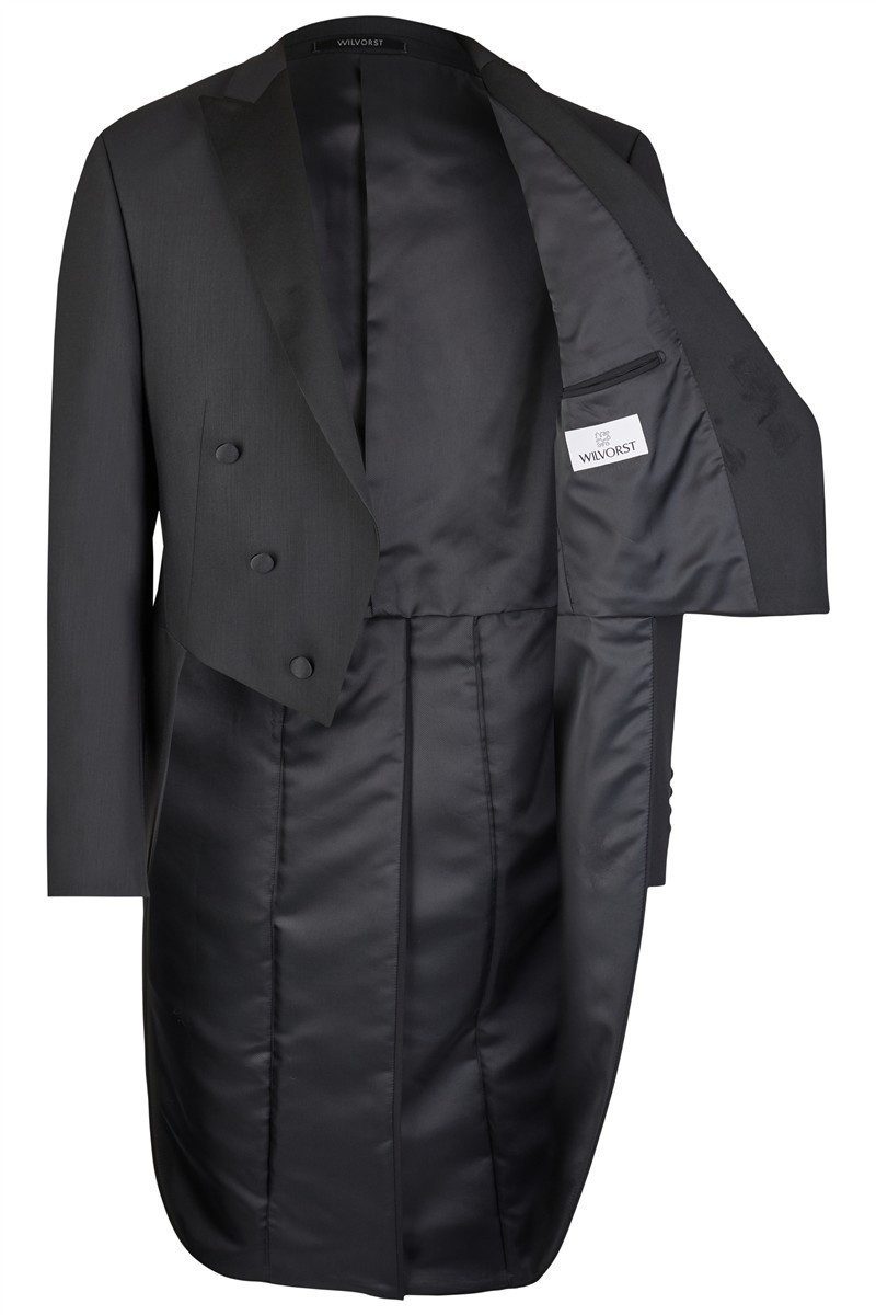Wilvorst Frack-Anzug Wilvorst CLASSICs Herren Frack Sakko Modern Fit Schwarz