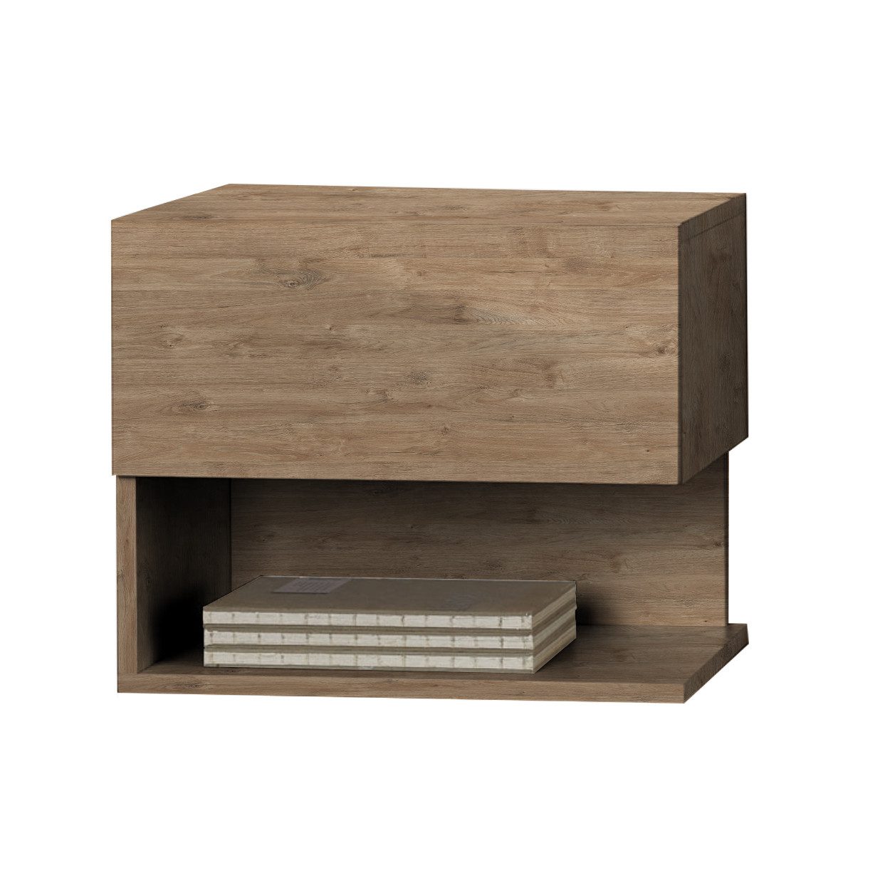 BMG Möbel Nachtschrank Faro 2 (Nachtkonsole) grifflose Schublade, wandhängend, links rechts montierbar