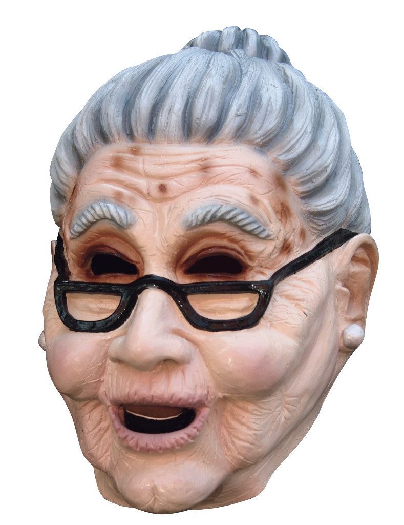 Kostüm Grossmutter Maske grau