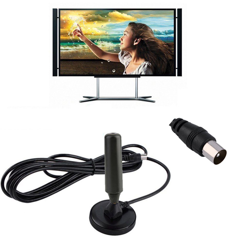 Bolwins J00C 20dB DVB-T DVBT2 aktive Verstärker Antenne Magnetfuß TV 5m Kabel Stabantenne (DVB-T / DVB-T2, für Innenbereich, Verstärkung: 20 dB), aktive Vollkern-Aluminiumantenne