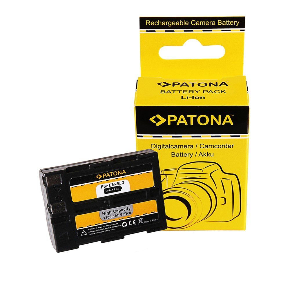 Patona Akku für Nikon EN-EL3 Kamera-Akku Ersatzakku Kameraakku 1300 mAh (7,4 V, 1 St), nur passend zu D50 D70 D100 (nicht baugleich mit EN-EL3E)