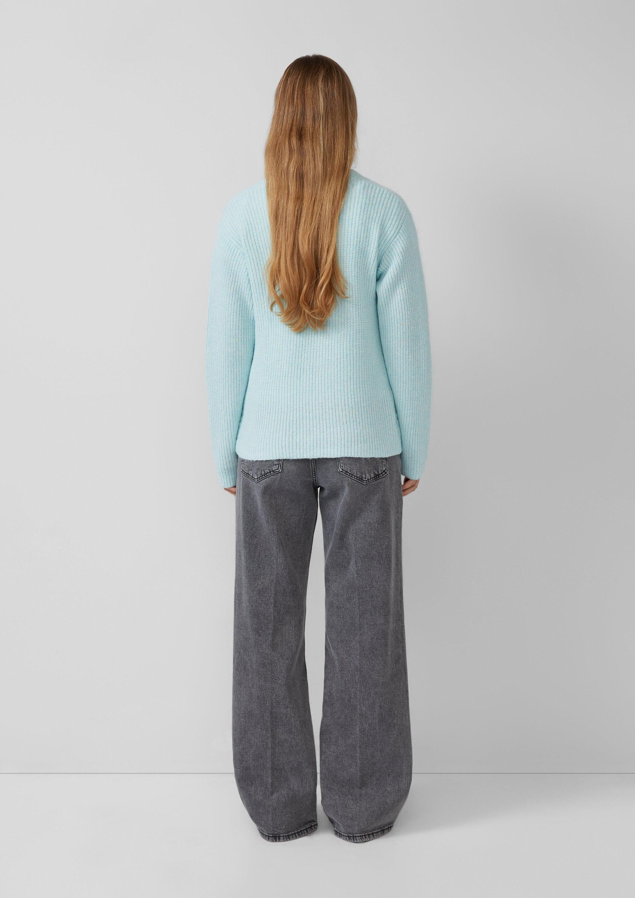 s.Oliver Longpullover Strickpullover Weicher Strickpullover im Relaxed Fit mit V-Ausschnitt
