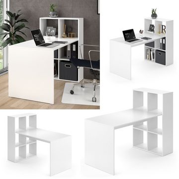 Vicco Regal-Schreibtisch Schreibtischkombination mit Regal EMIR Weiß