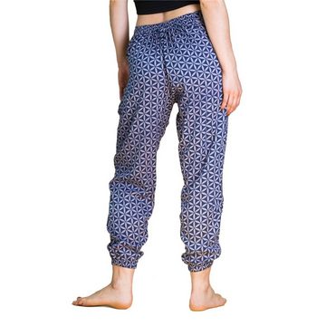 PANASIAM Relaxhose Relaxed pants geometric style aus 100 %Baumwolle bequeme Damenhose mit Taschen Gummibund hinten Freizeithose Chillhose Relaxhose