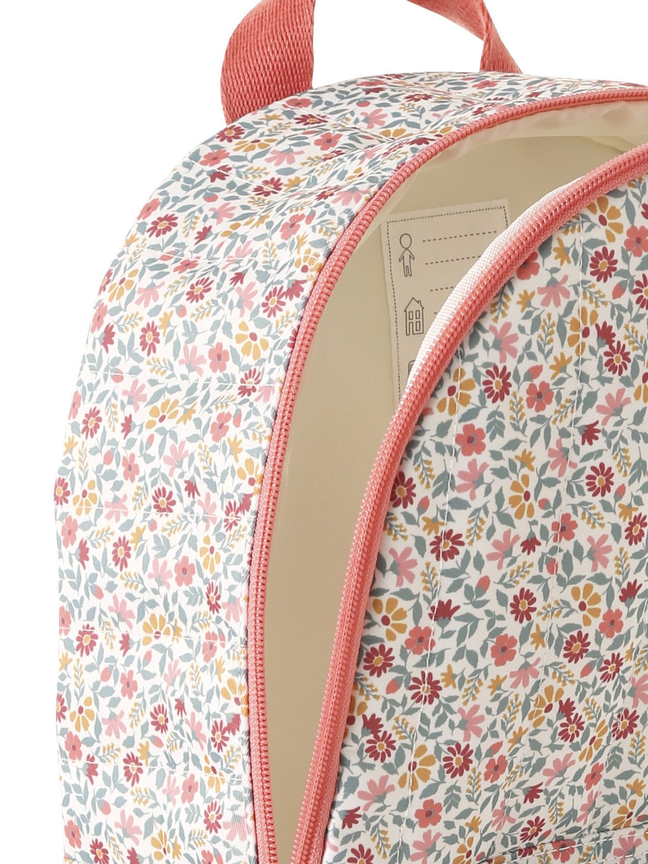 vertbaudet Rucksack Geblümter Mädchen Grundschul-Rucksack BERGAMOTTE