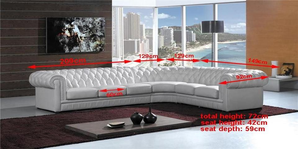 Xlmoebel Chesterfield-Sofa Ecksofa aus Leder im Chesterfield-Stil mit hochwertiger Polsterung, Hergestellt in Europa