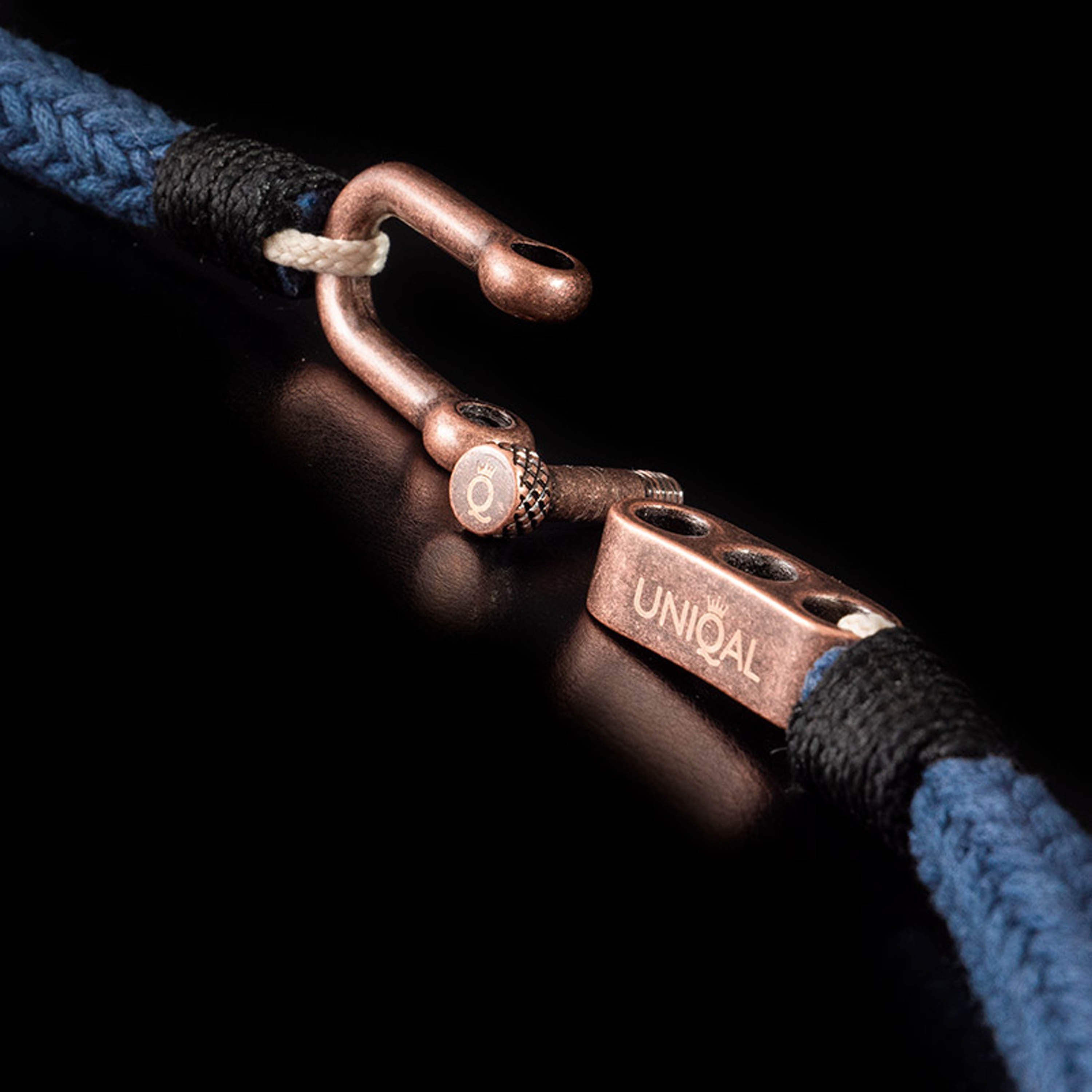 maritime, handgefertigt) Segeltau aus Casual Maritime UNIQAL.de Style, Segeltau, nautics, Florin (Edelstahl, "OCEAN" Armband Armband Schäckel